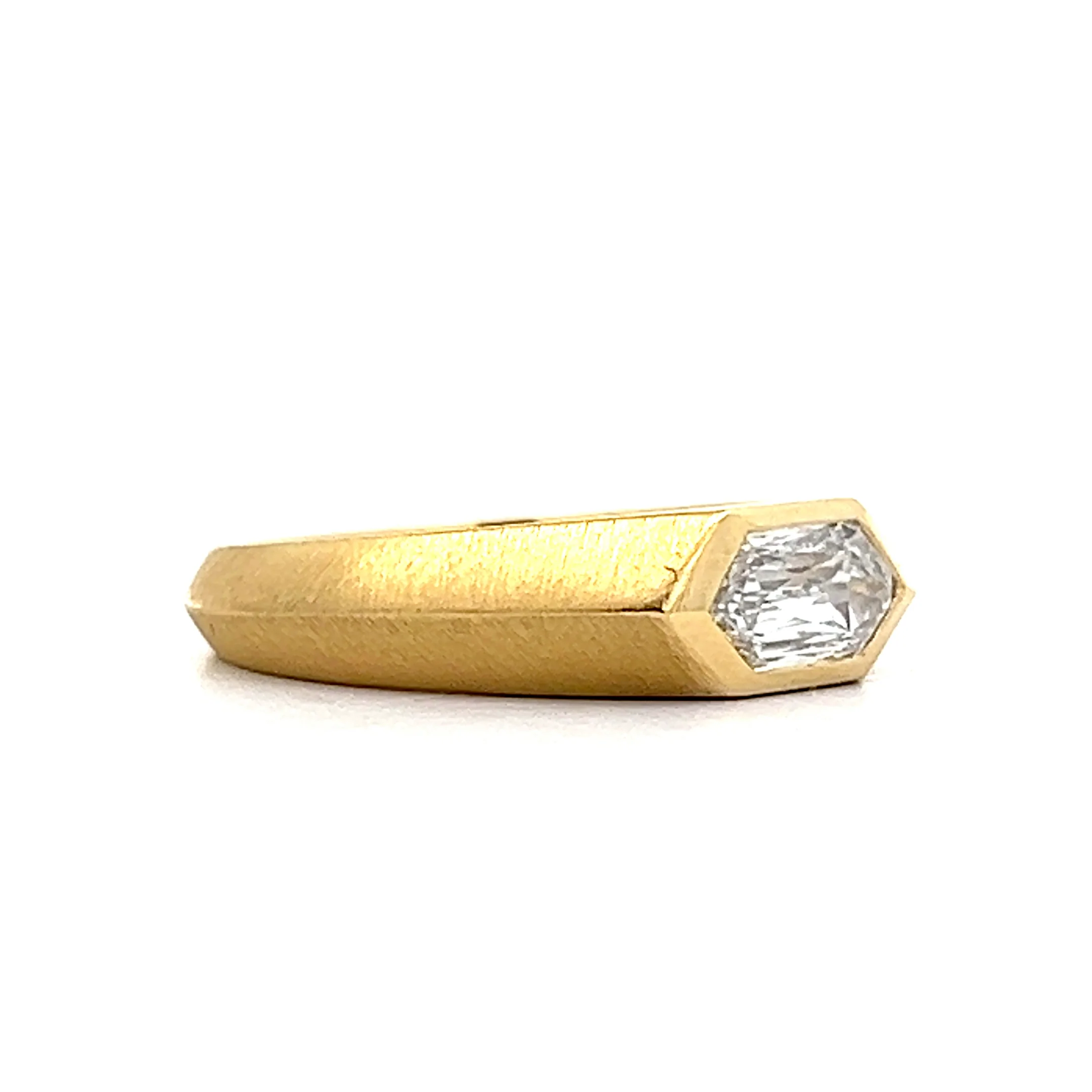.73 Hexagon Cut Diamond Engagement Ring in 18k - Image 3