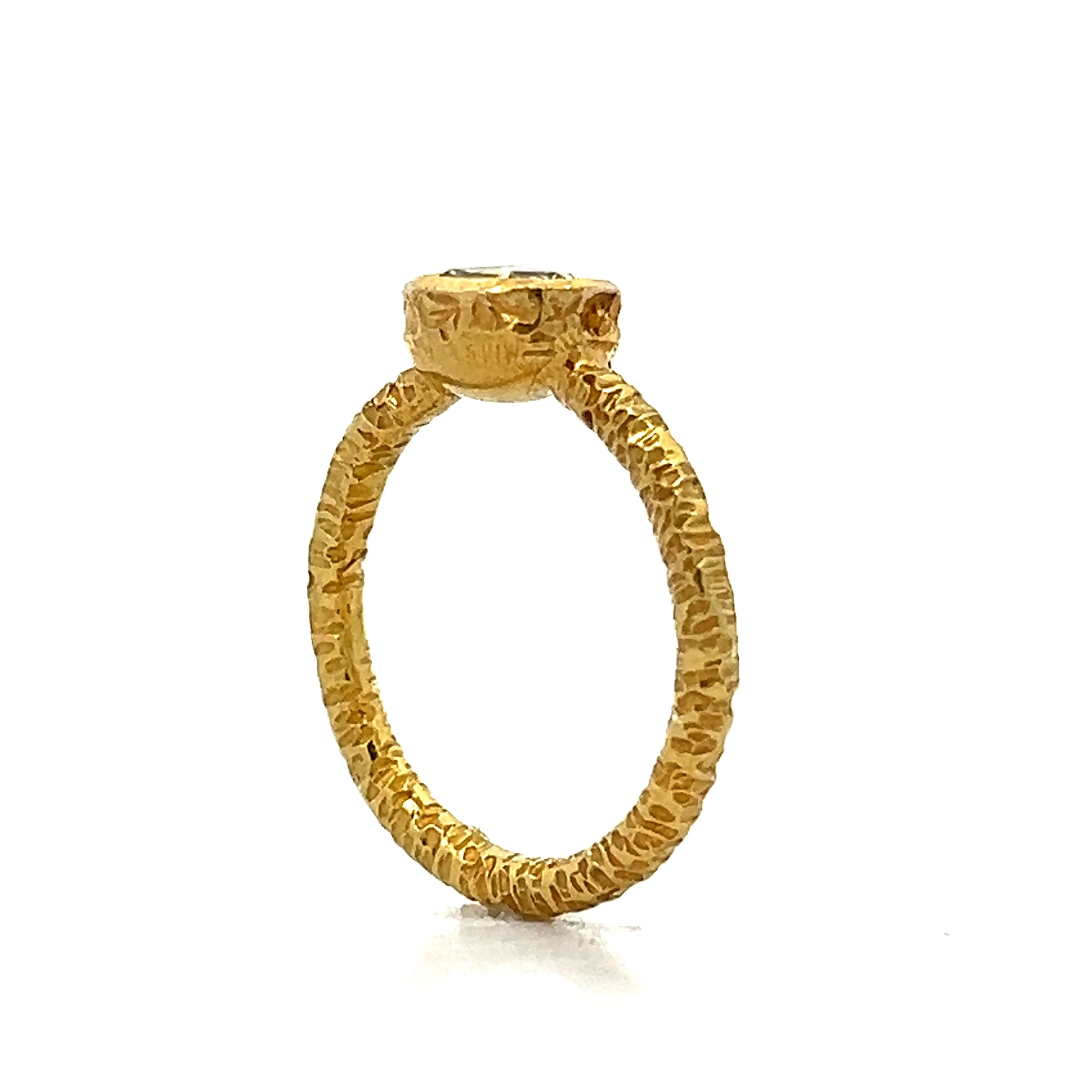 .73 Rose Cut Diamond Stacking Ring in 24k Yellow Gold - Image 5