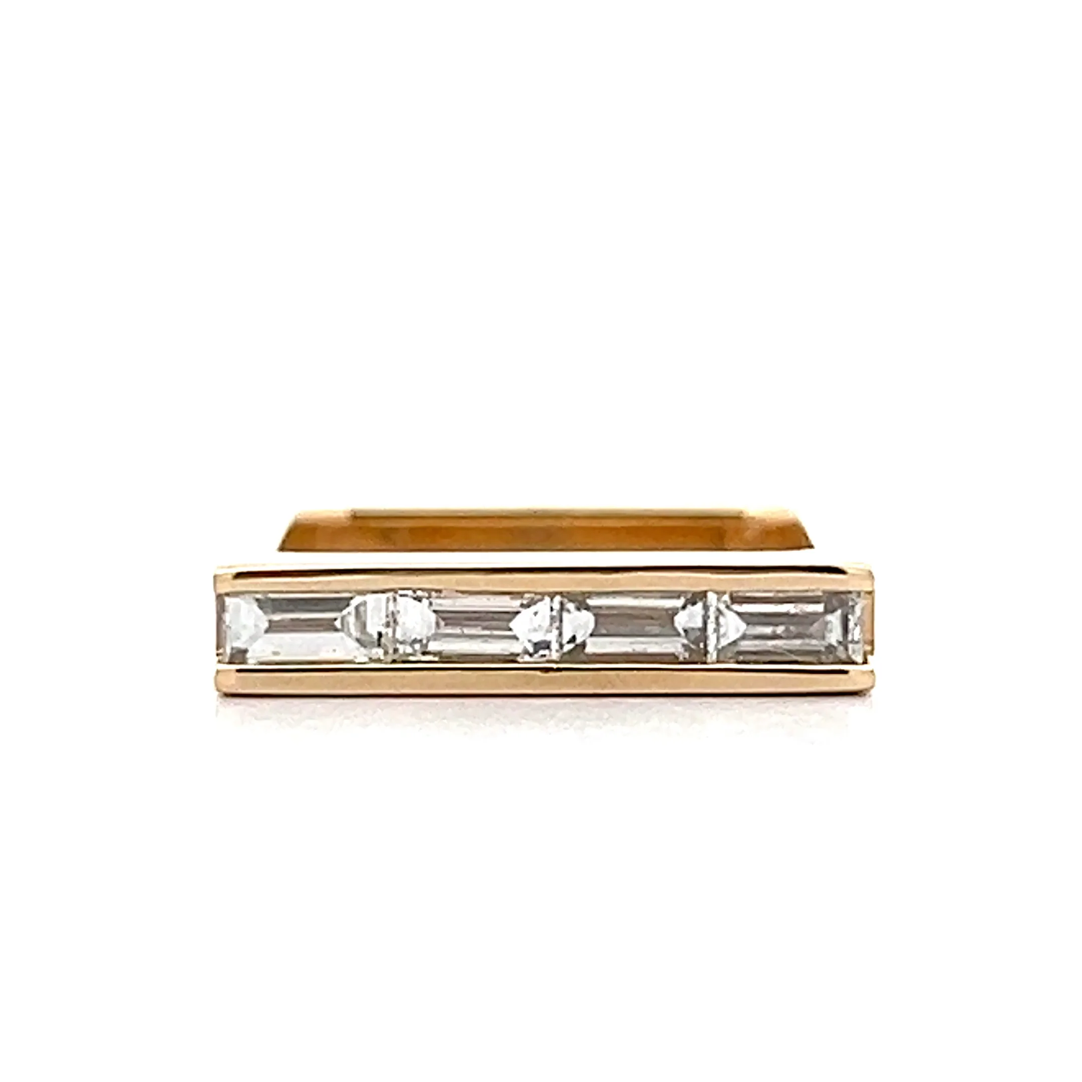 .74 Baguette Diamond Stacking Ring in 14k Yellow Gold