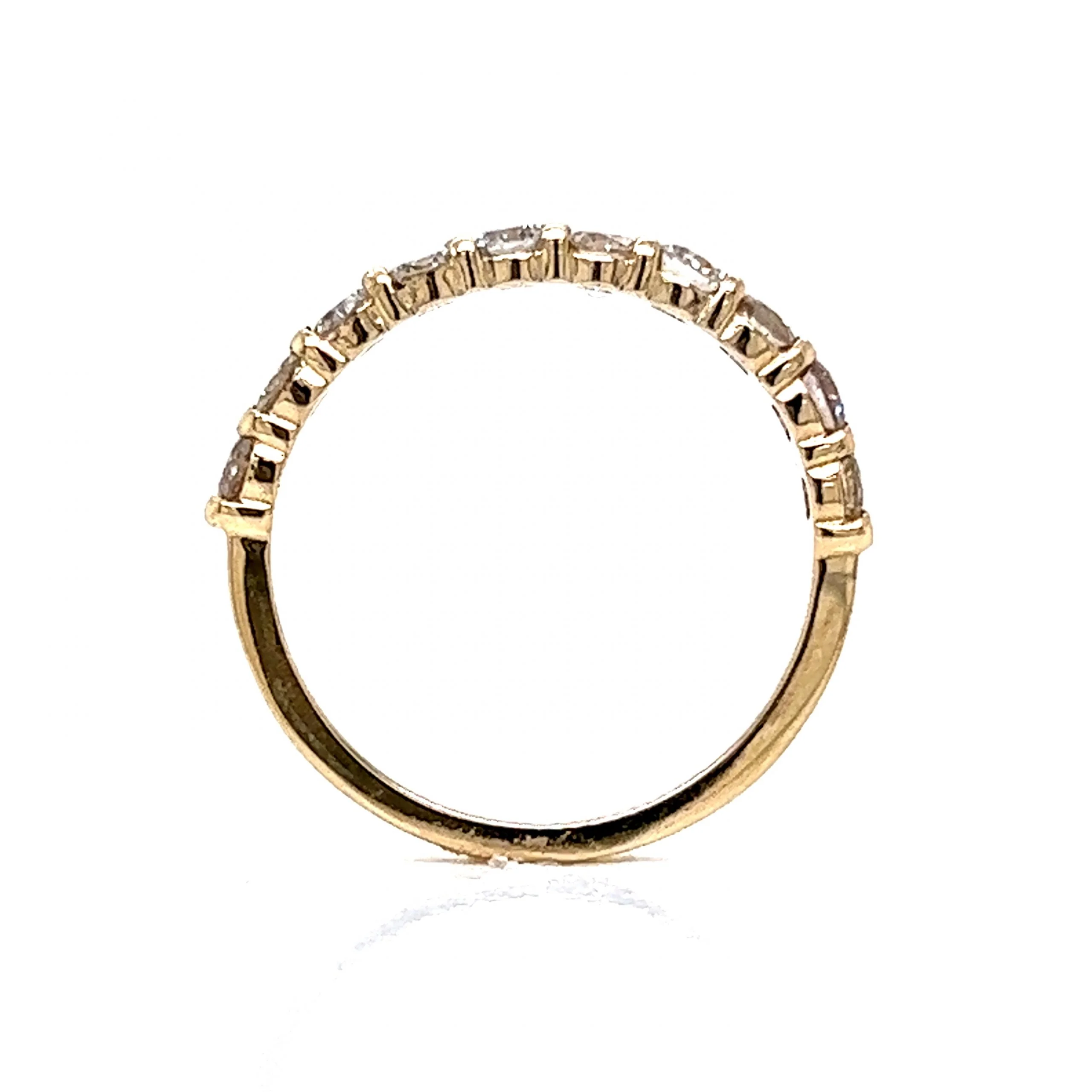 .75 Carat Diamond Half Eternity Wedding Band in 14k Yellow Gold - Image 4