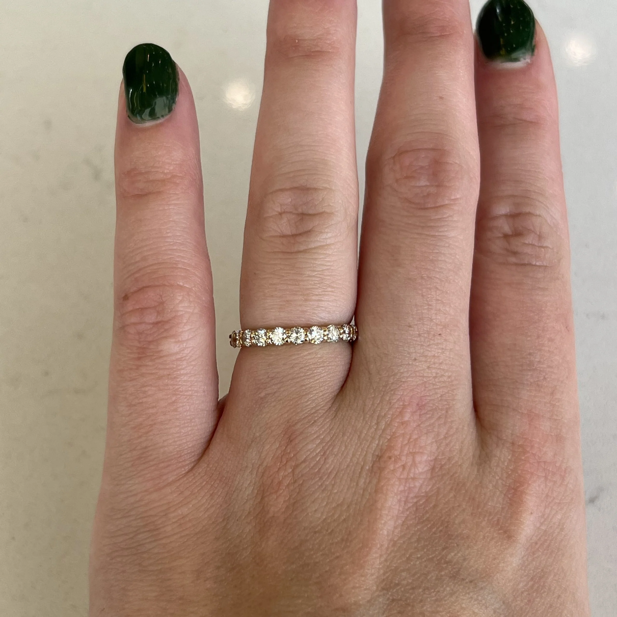 .75 Carat Diamond Half Eternity Wedding Band in 14k Yellow Gold - Image 5