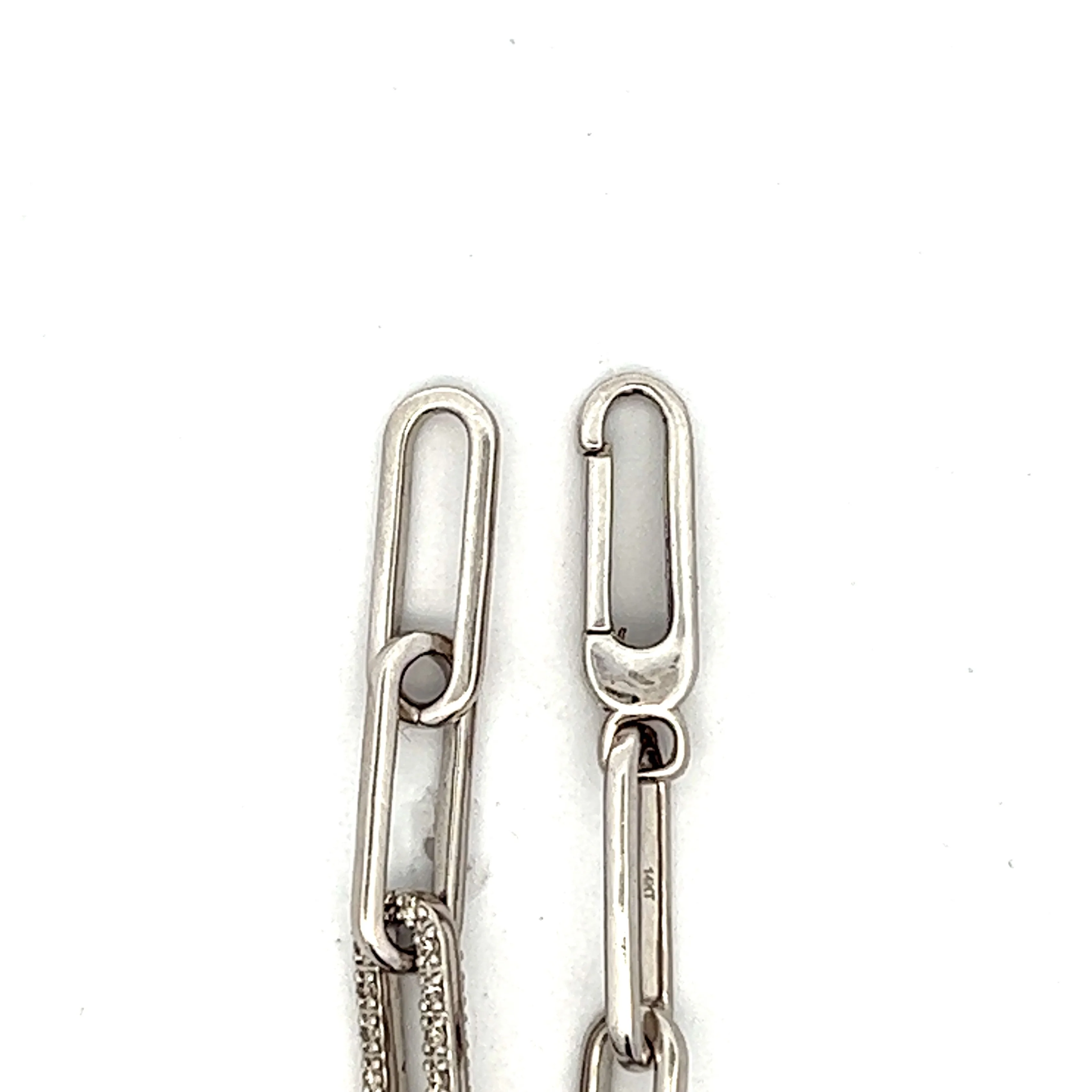 .75 Diamond Charm Bracelet in 14k White Gold - Image 4