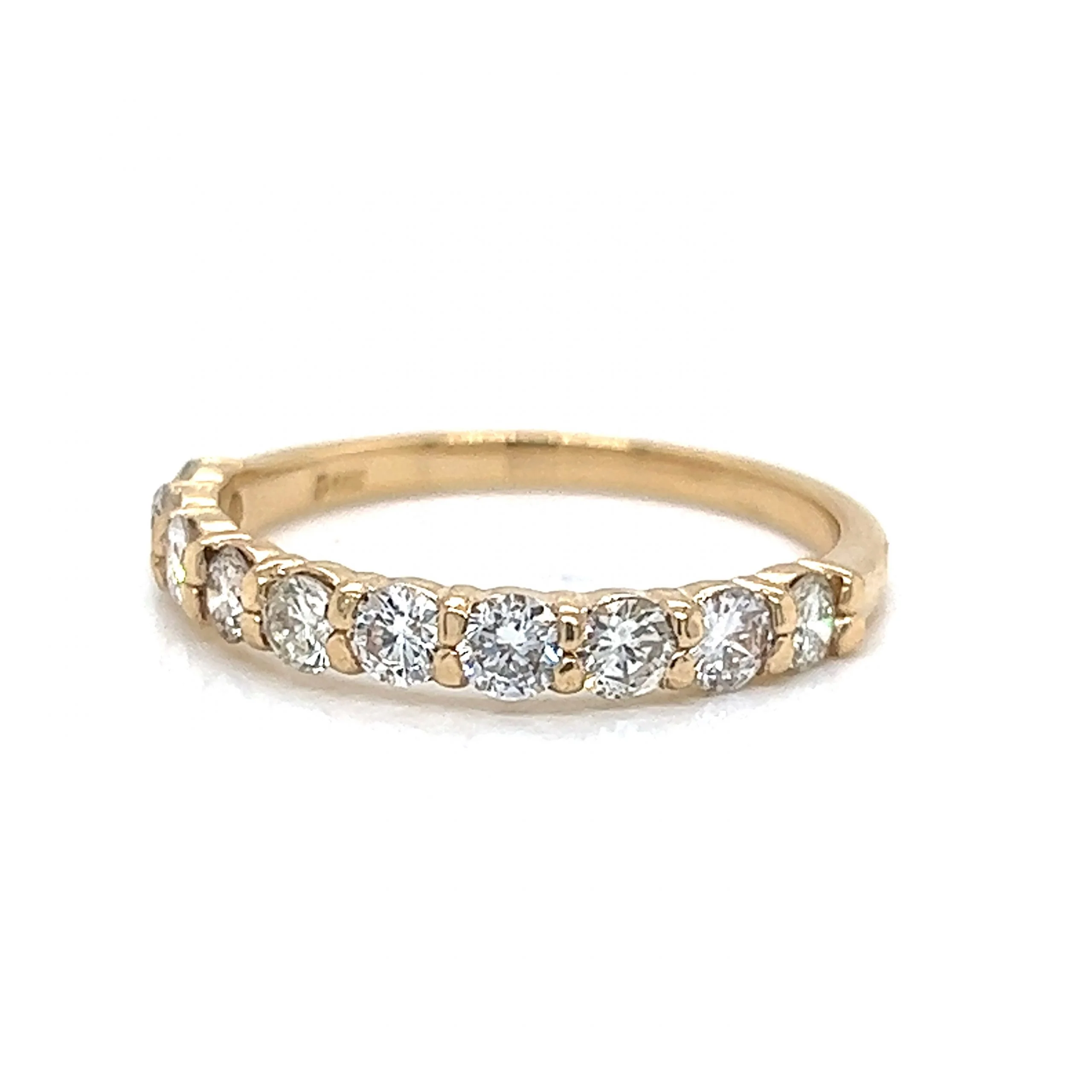 .75 Diamond Half Eternity Wedding Band in 14k Yellow Gold - Image 2