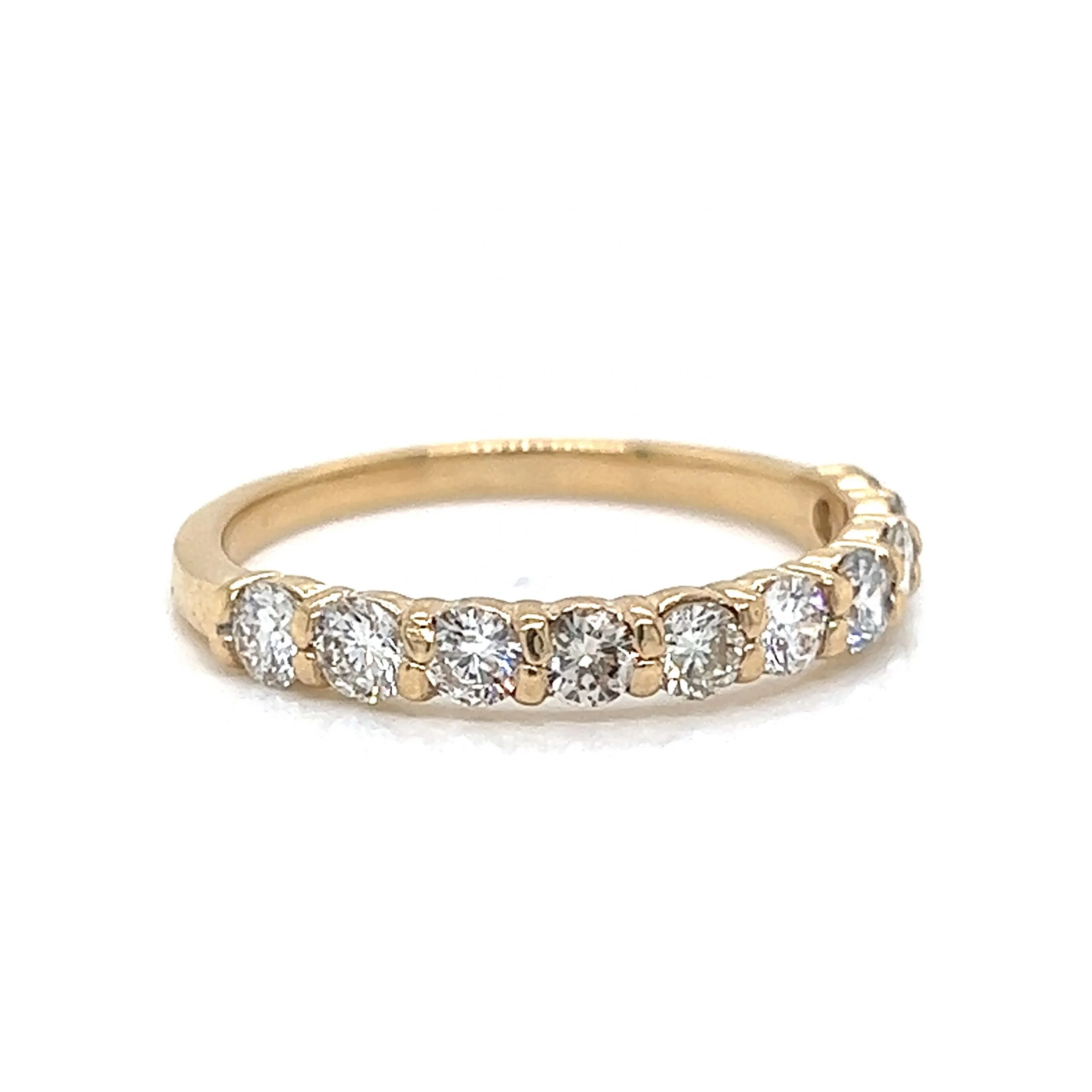 .75 Diamond Half Eternity Wedding Band in 14k Yellow Gold - Image 3