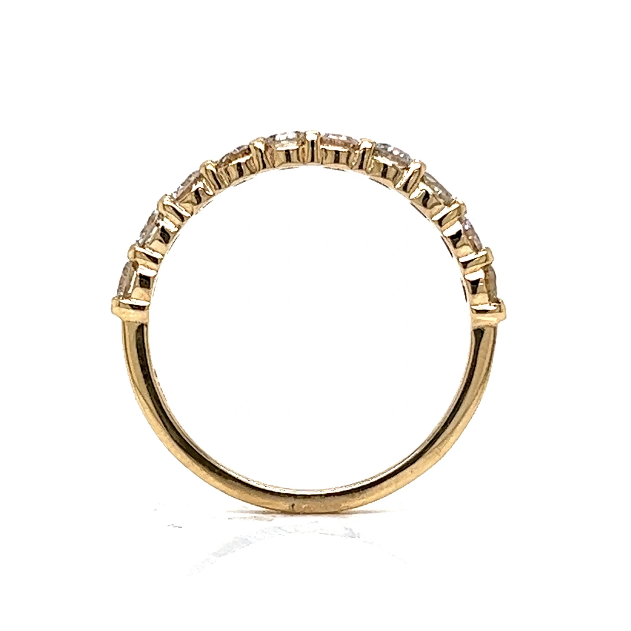 .75 Diamond Half Eternity Wedding Band in 14k Yellow Gold - Image 4