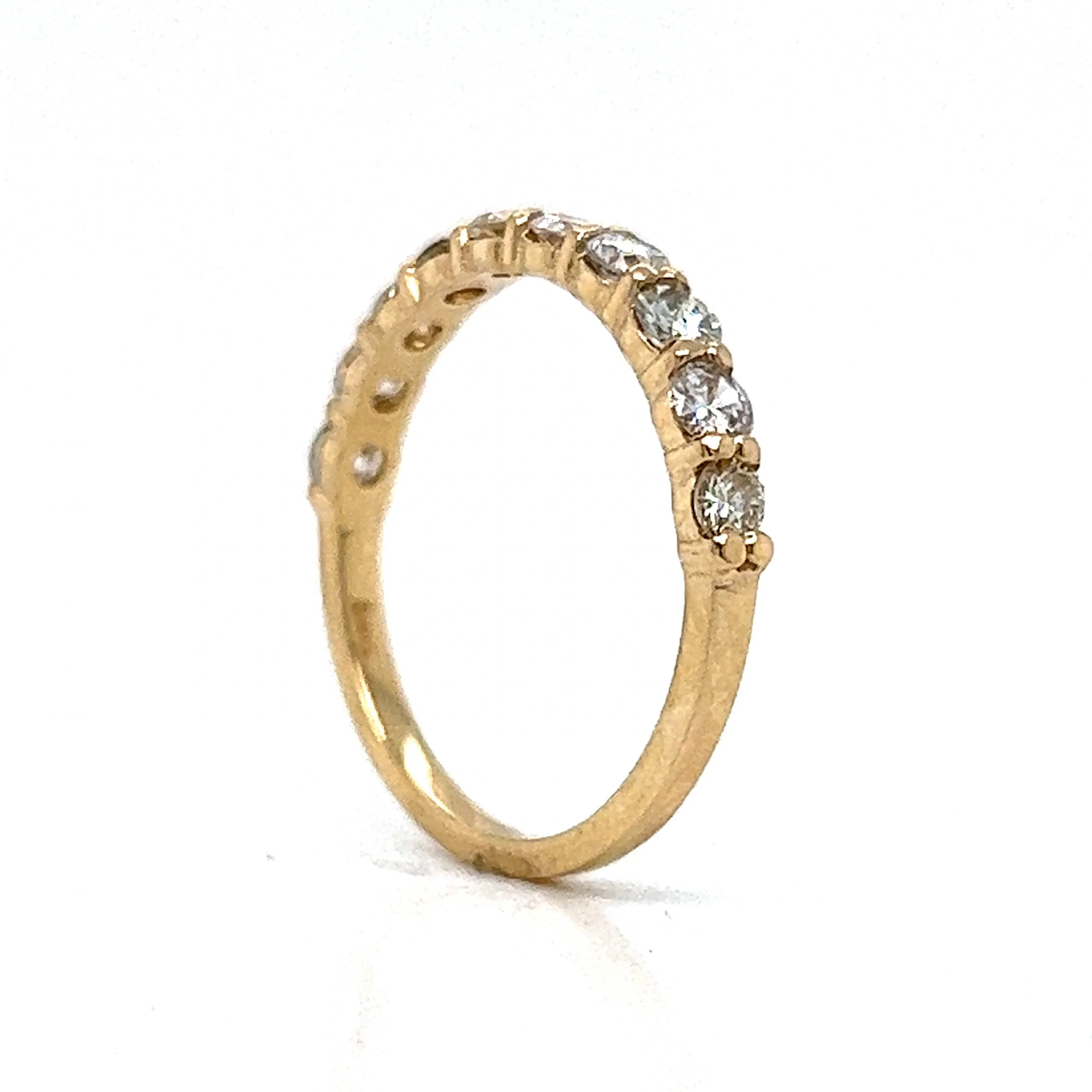 .75 Diamond Half Eternity Wedding Band in 14k Yellow Gold - Image 5