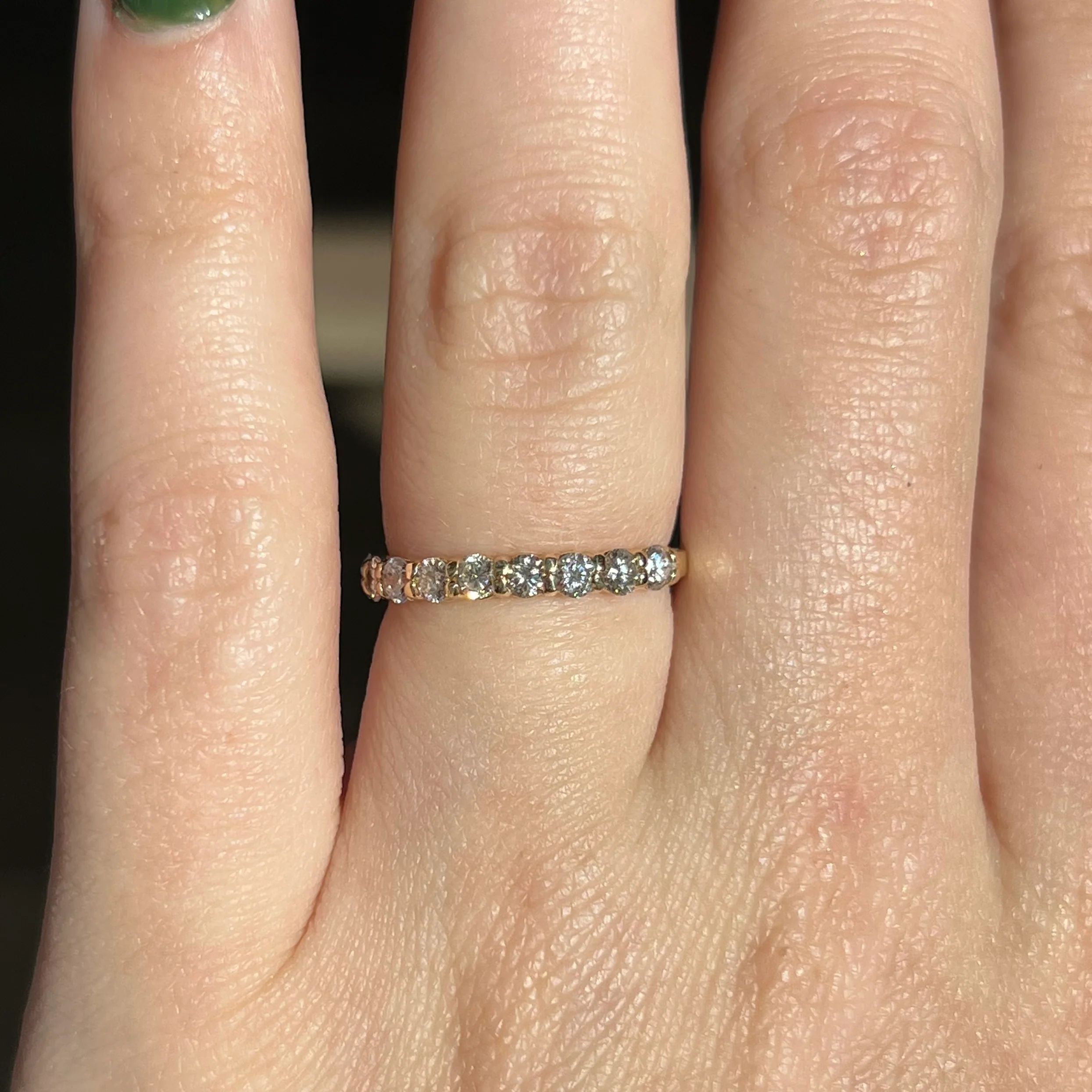 .75 Diamond Half Eternity Wedding Band in 14k Yellow Gold - Image 6