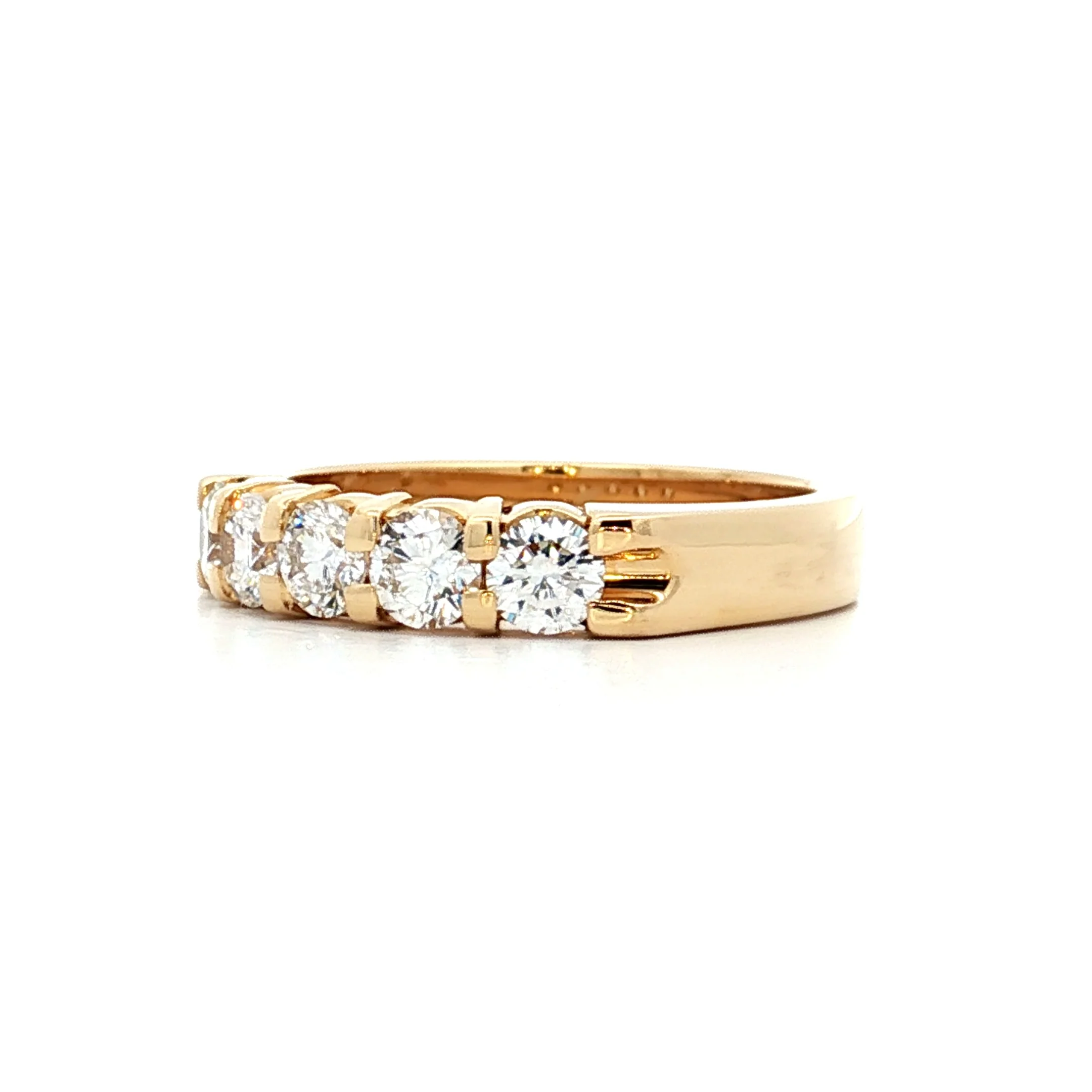 .75 Five Stone Diamond Wedding Band in 18k Yellow Gold - Image 2
