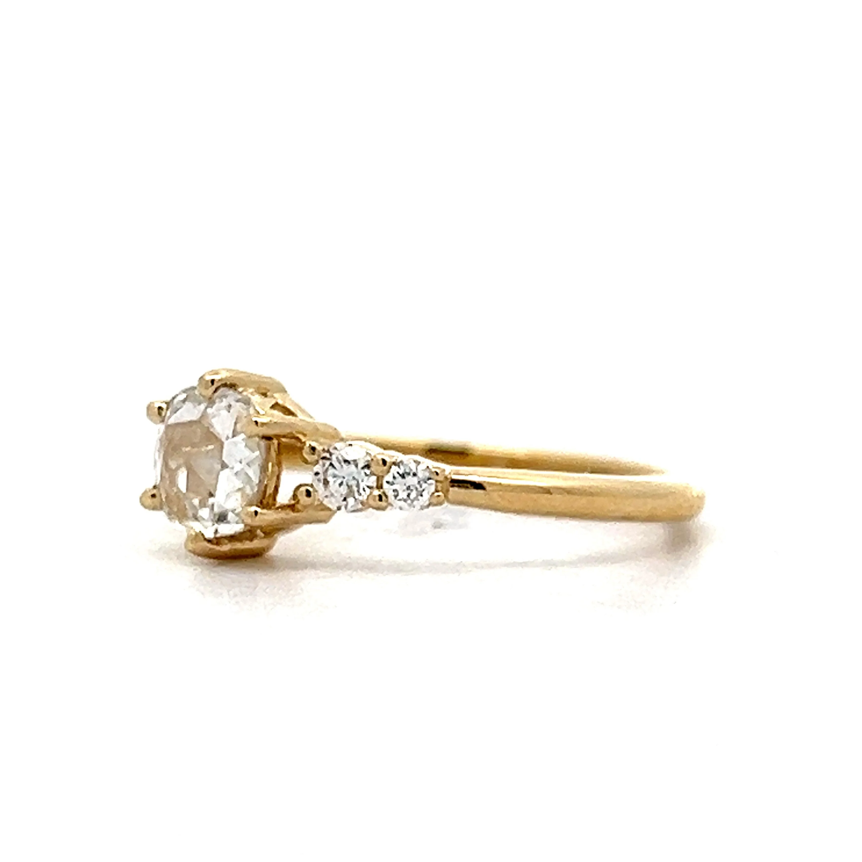 .82 Rose Cut Diamond Engagement Ring in Yellow Gold - Image 2