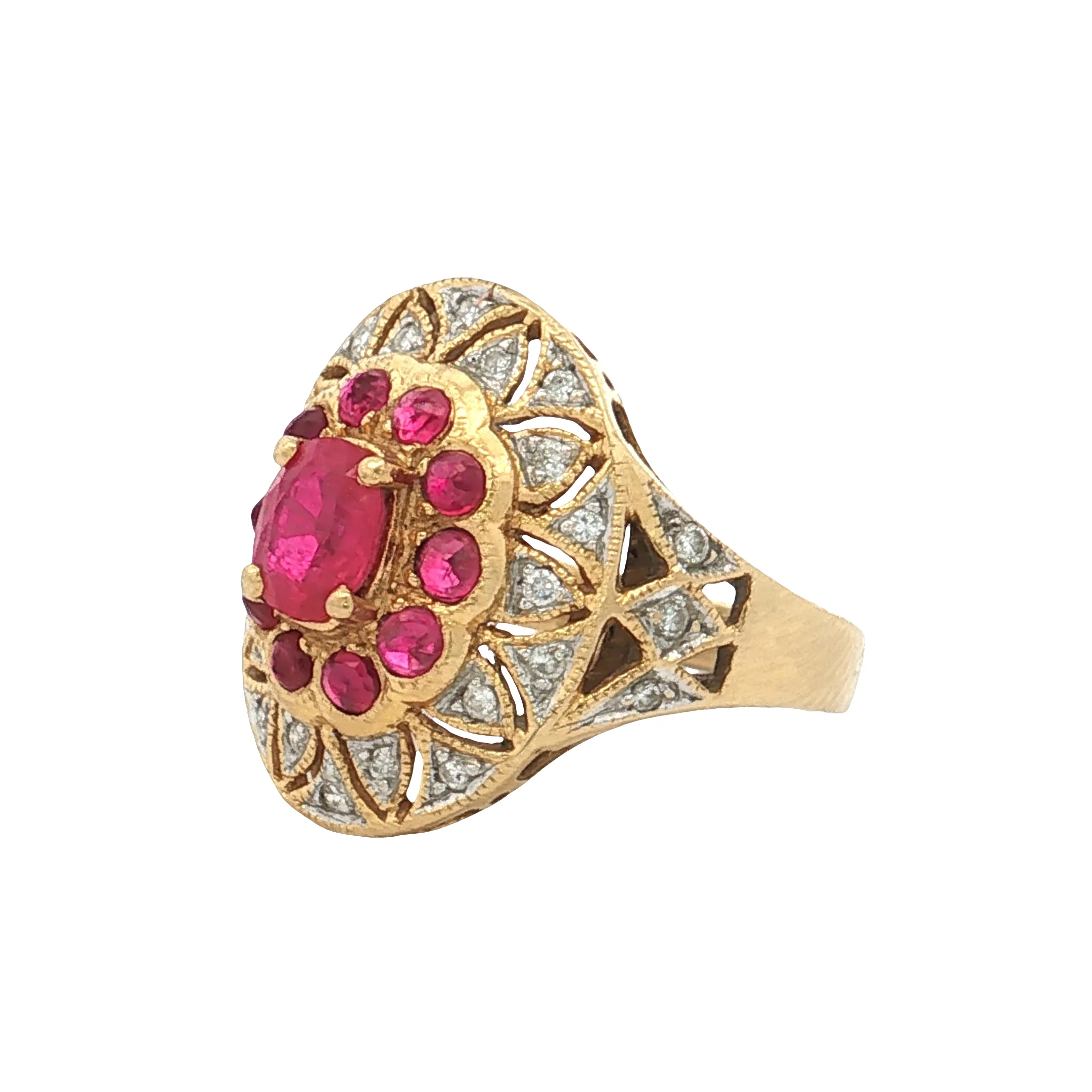 .75 Ruby & Diamond Cocktail Ring 18k - Image 2