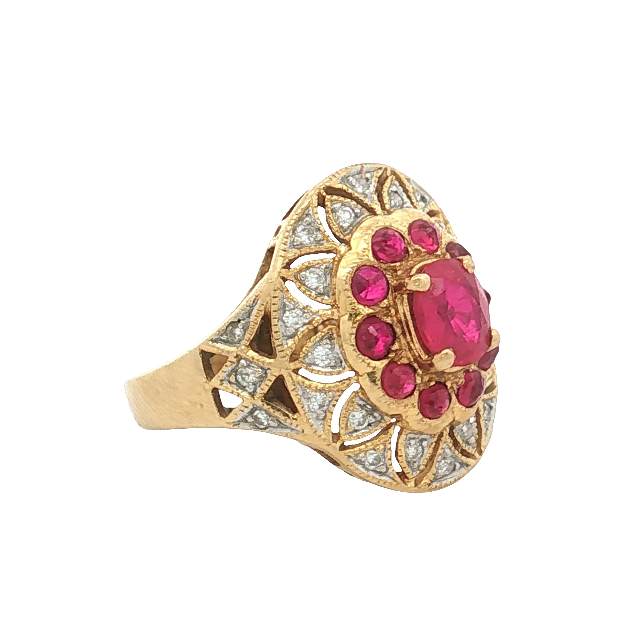 .75 Ruby & Diamond Cocktail Ring 18k - Image 3