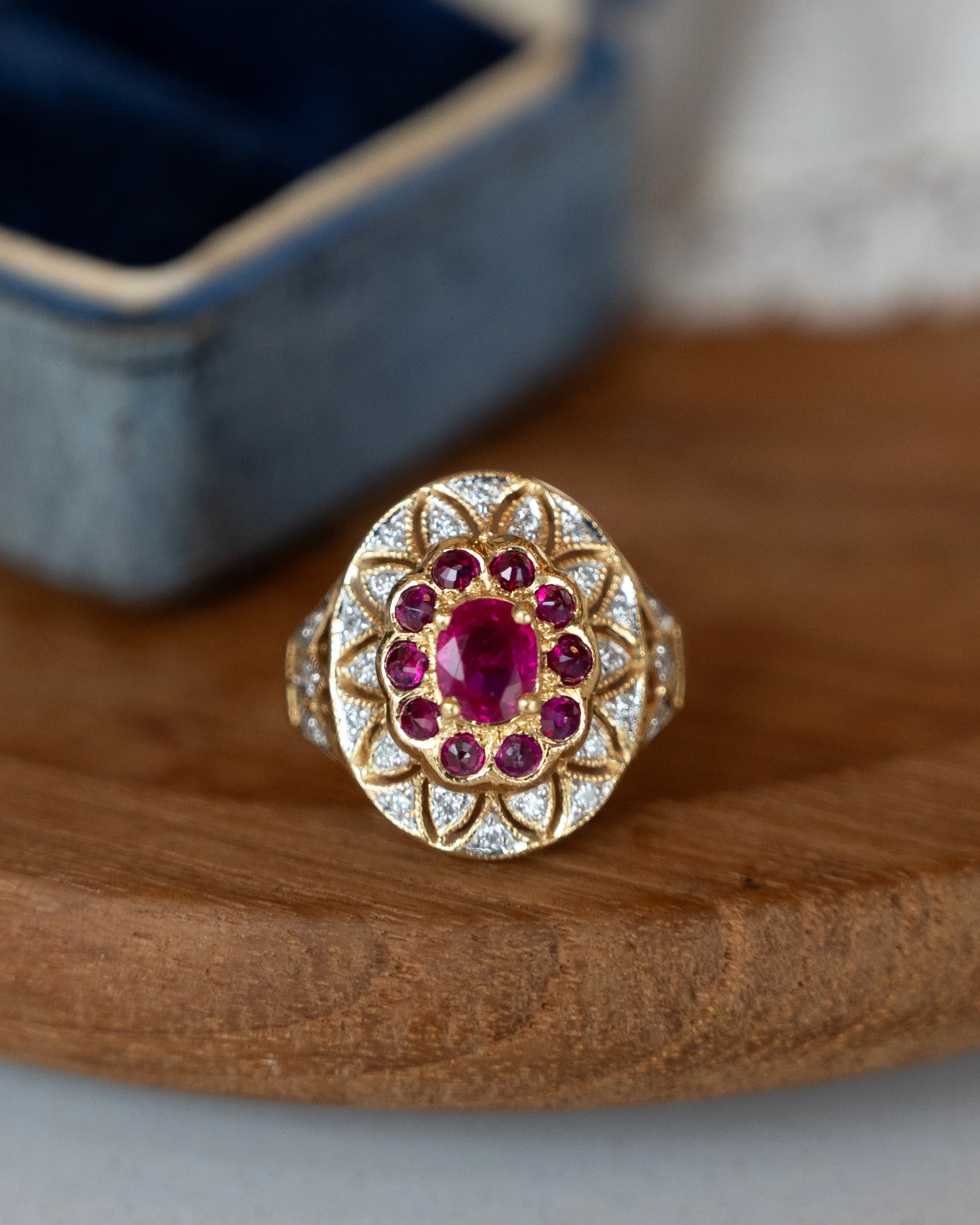 .75 Ruby & Diamond Cocktail Ring 18k - Image 6