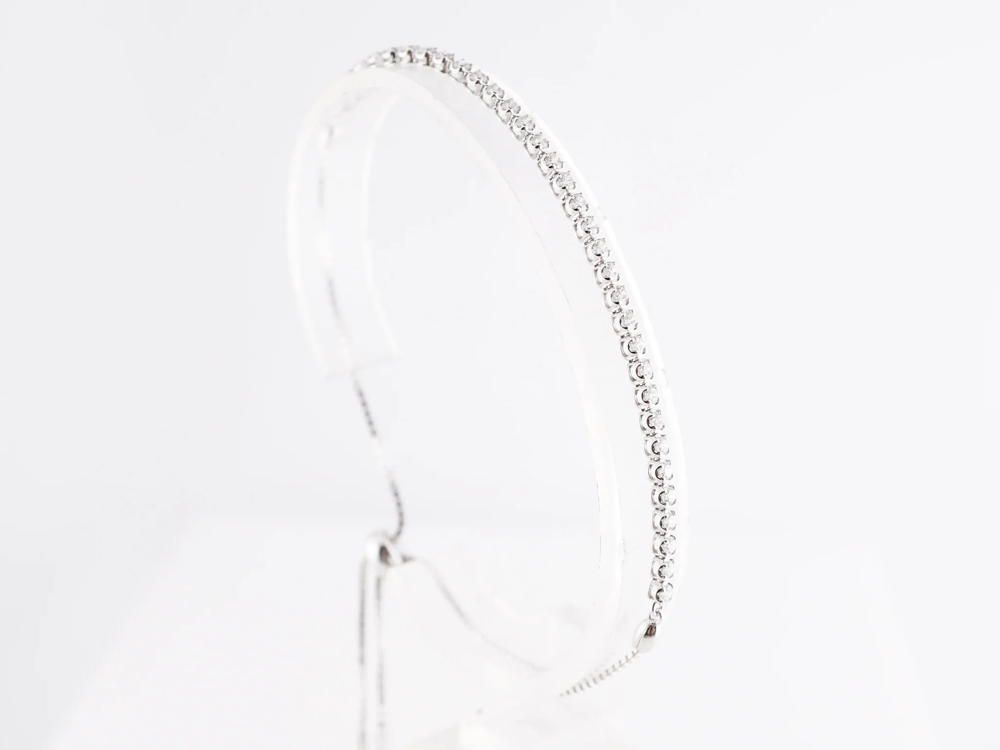.75 Straight Line Diamond Bracelet in 14K White Gold - Image 3