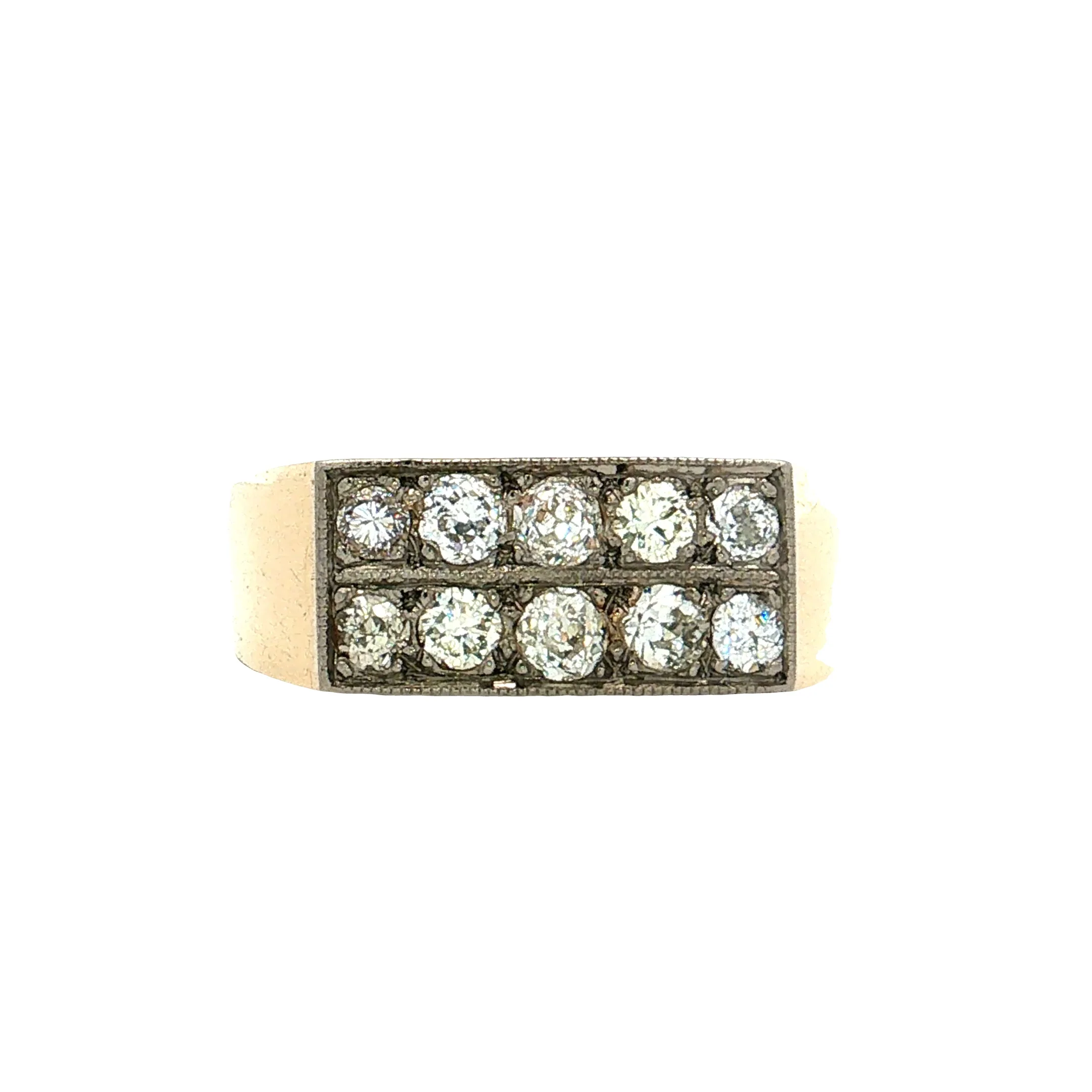 .75 Vintage Mid-Century Diamond Cocktail Ring 14k