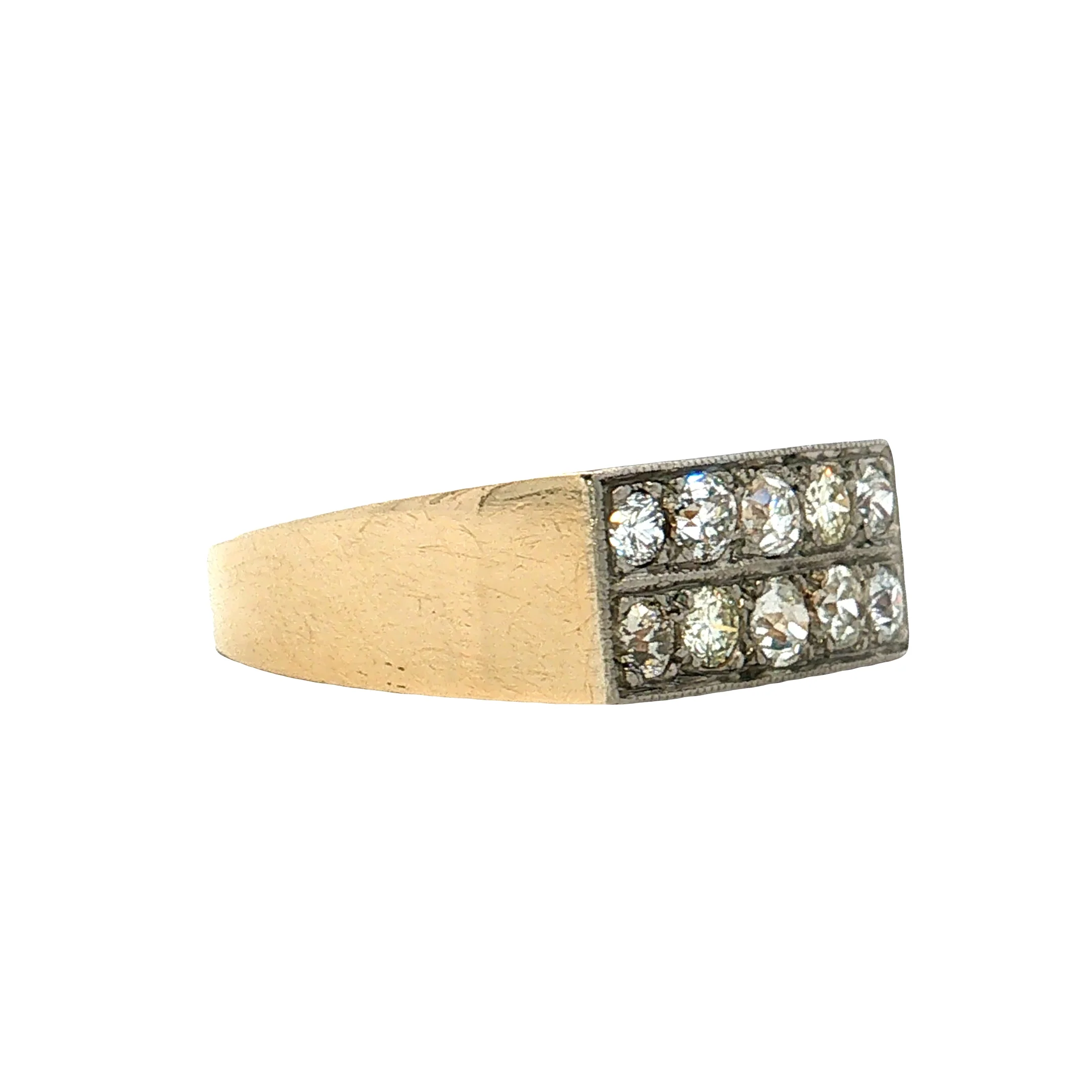 .75 Vintage Mid-Century Diamond Cocktail Ring 14k - Image 3