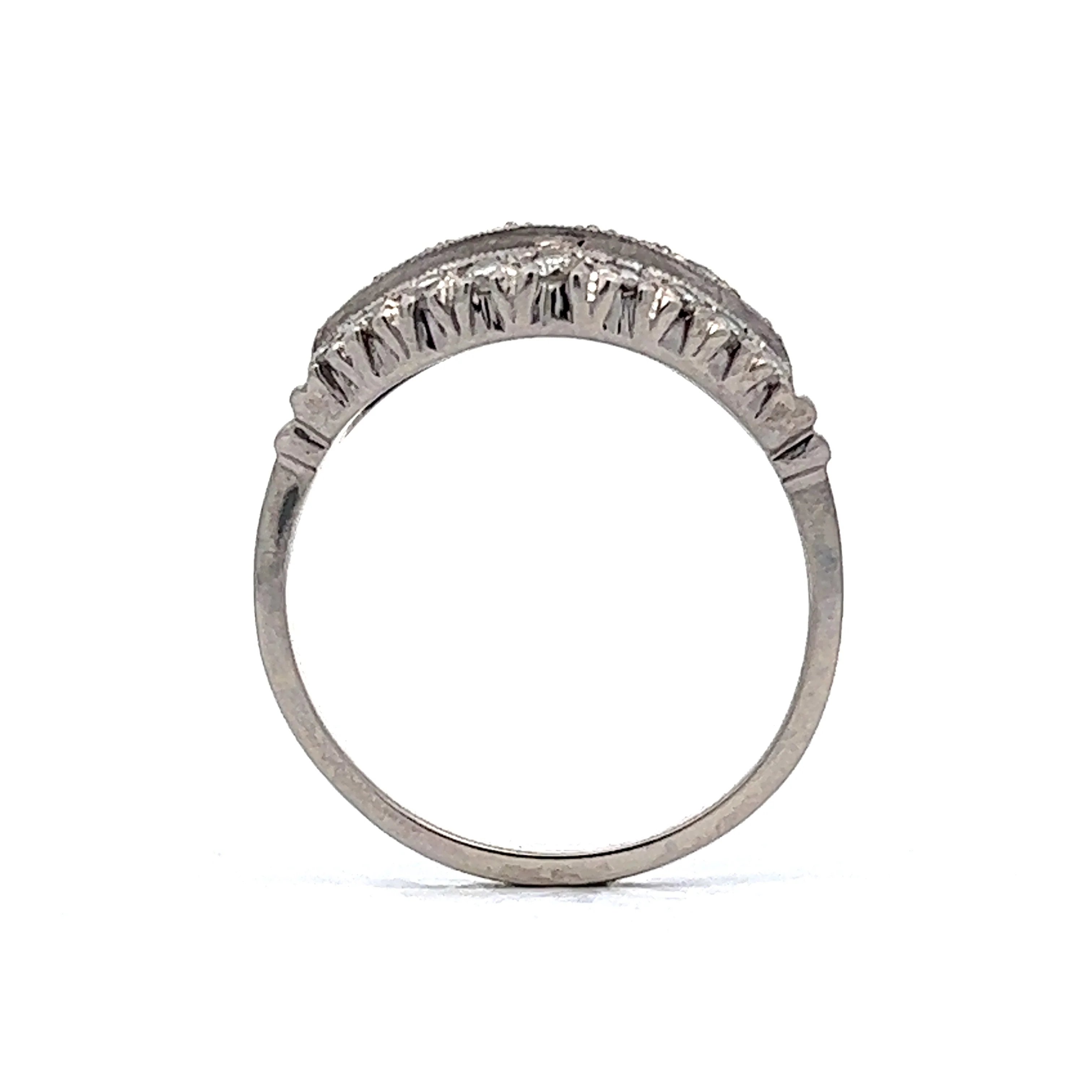 Vintage Art Deco Diamond Cocktail Ring in 14k White Gold - Image 4