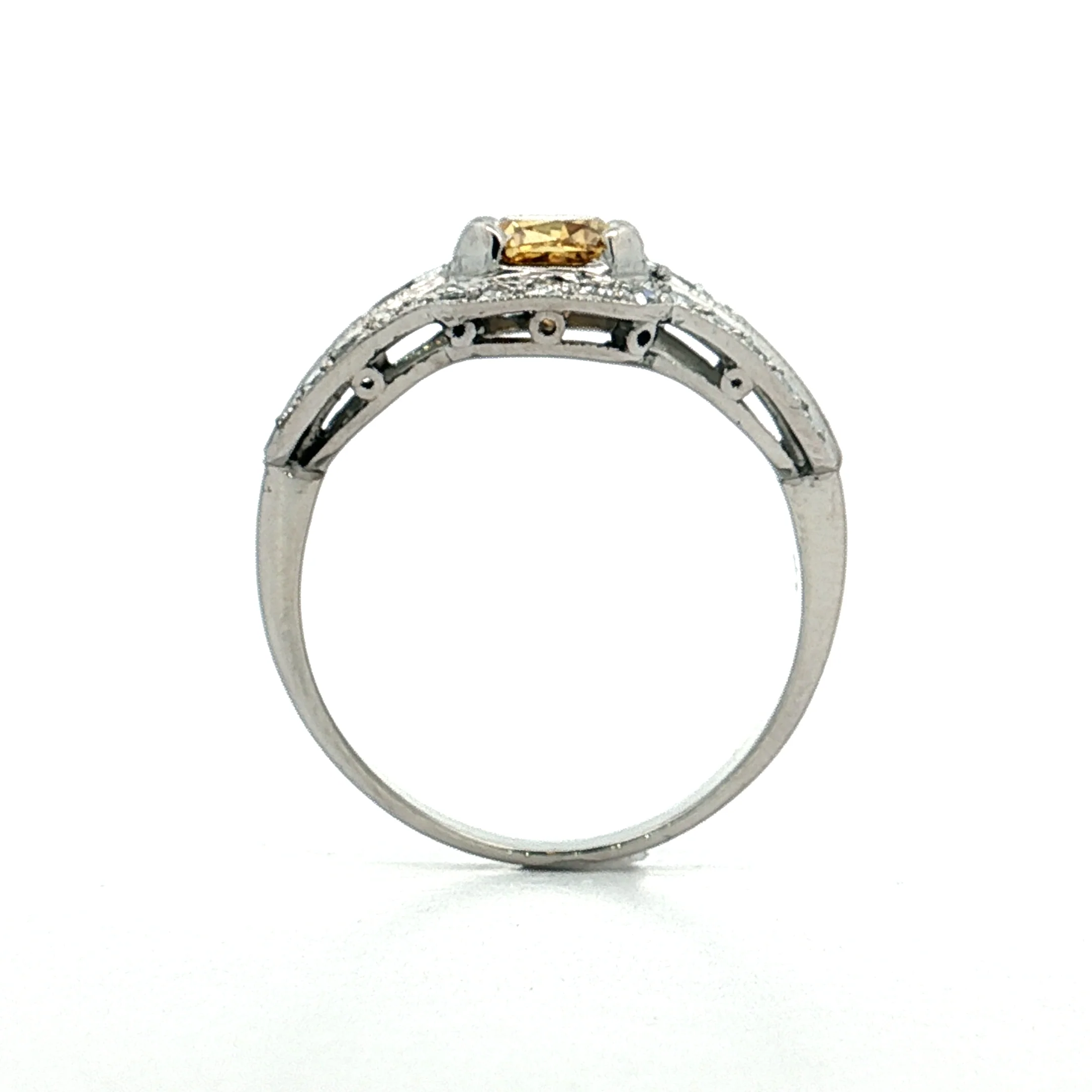 .76 Fancy Yellow Diamond Engagement Ring Platinum - Image 4