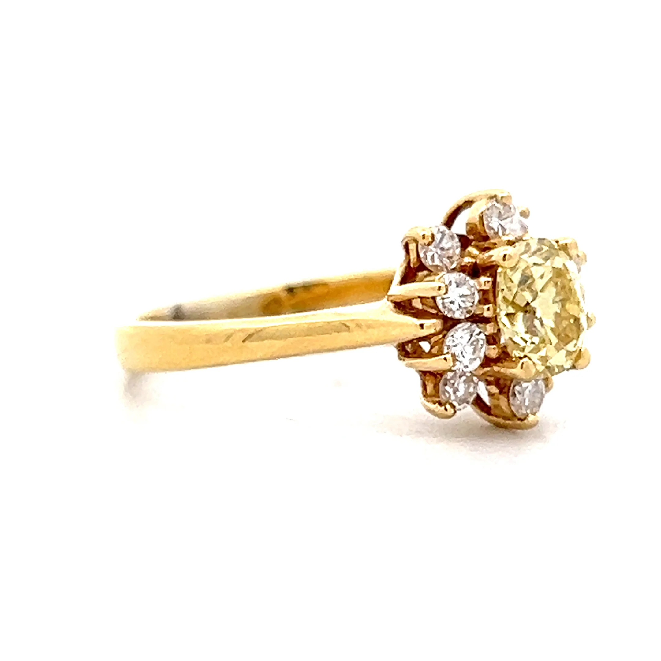 .76 Halo Cluster Diamond Engagement Ring in 18k - Image 3