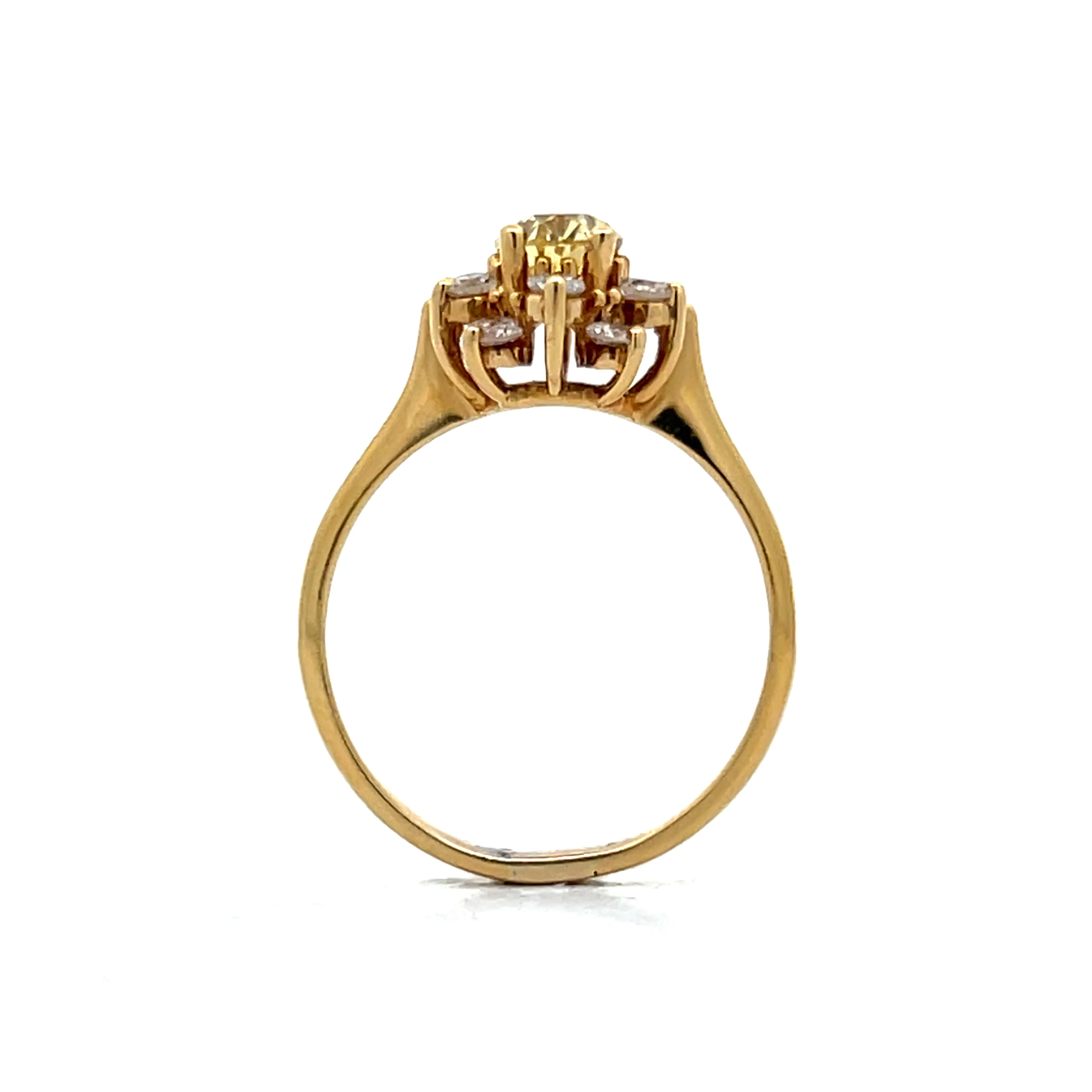 .76 Halo Cluster Diamond Engagement Ring in 18k - Image 4