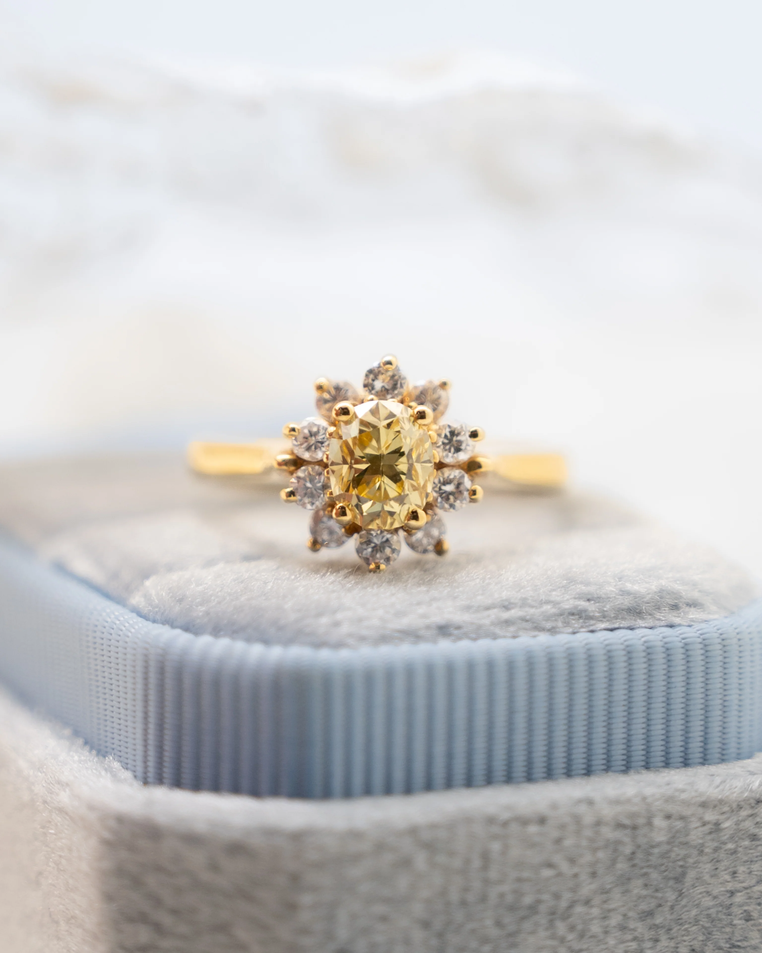 .76 Halo Cluster Diamond Engagement Ring in 18k - Image 6