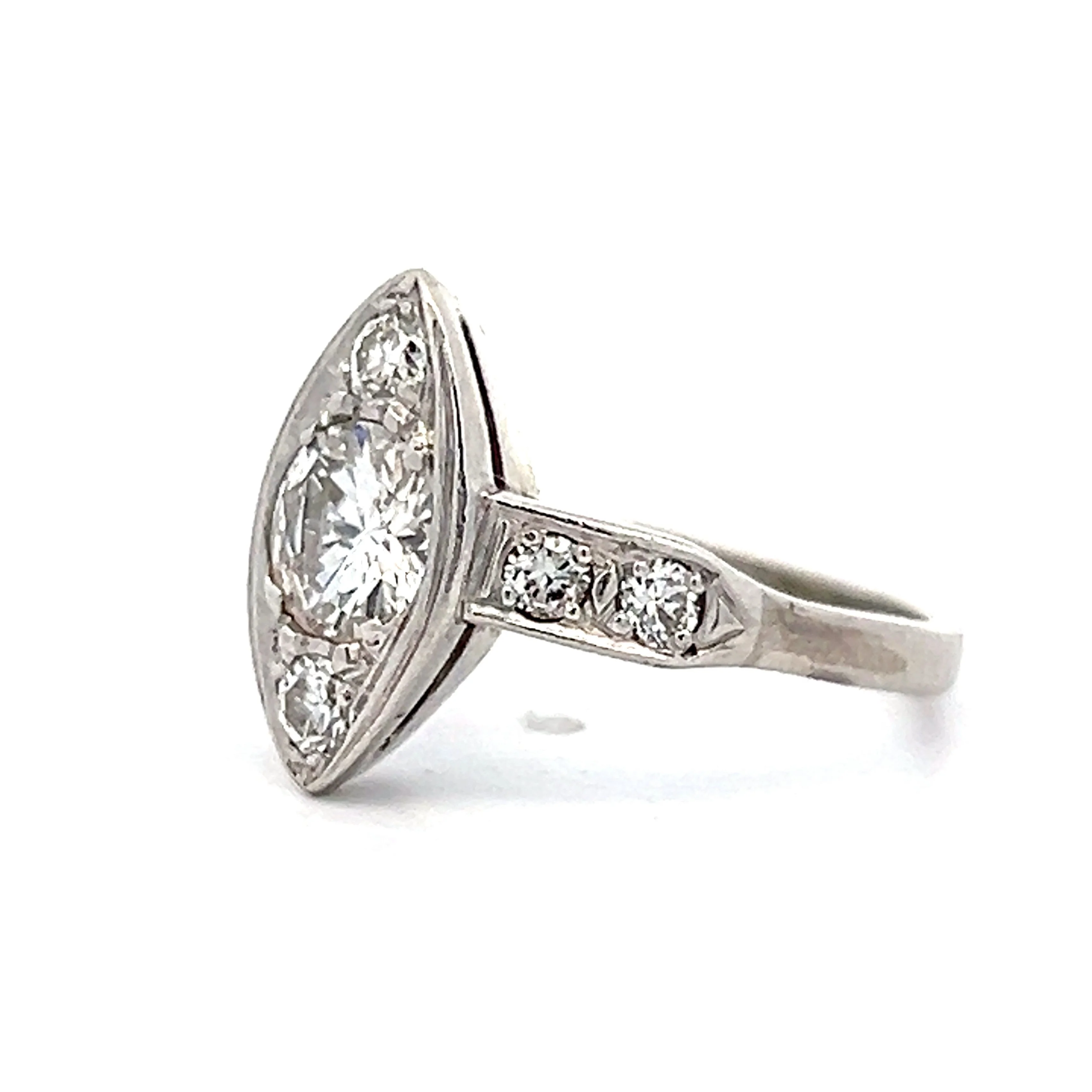 .76 Vintage Mid-Century Engagement Ring Platinum - Image 2