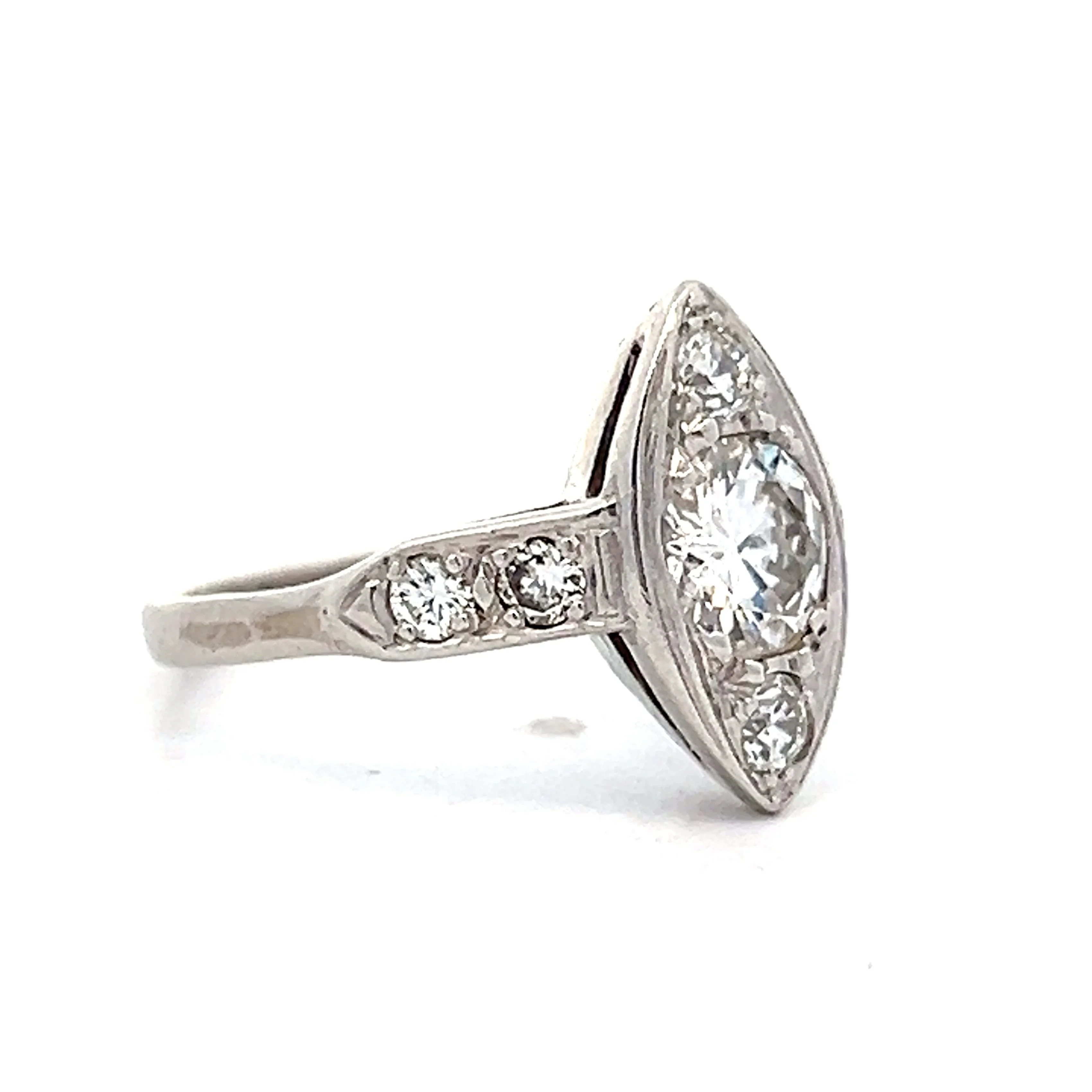 .76 Vintage Mid-Century Engagement Ring Platinum - Image 3