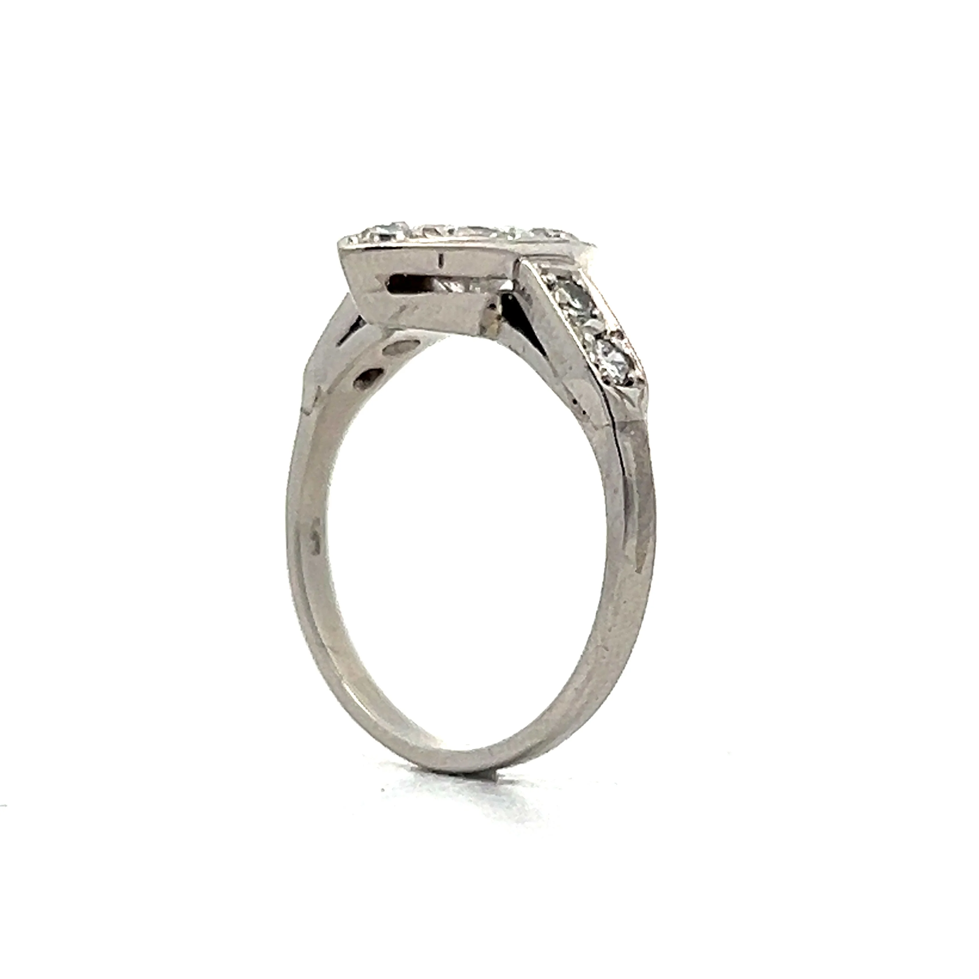.76 Vintage Mid-Century Engagement Ring Platinum - Image 5