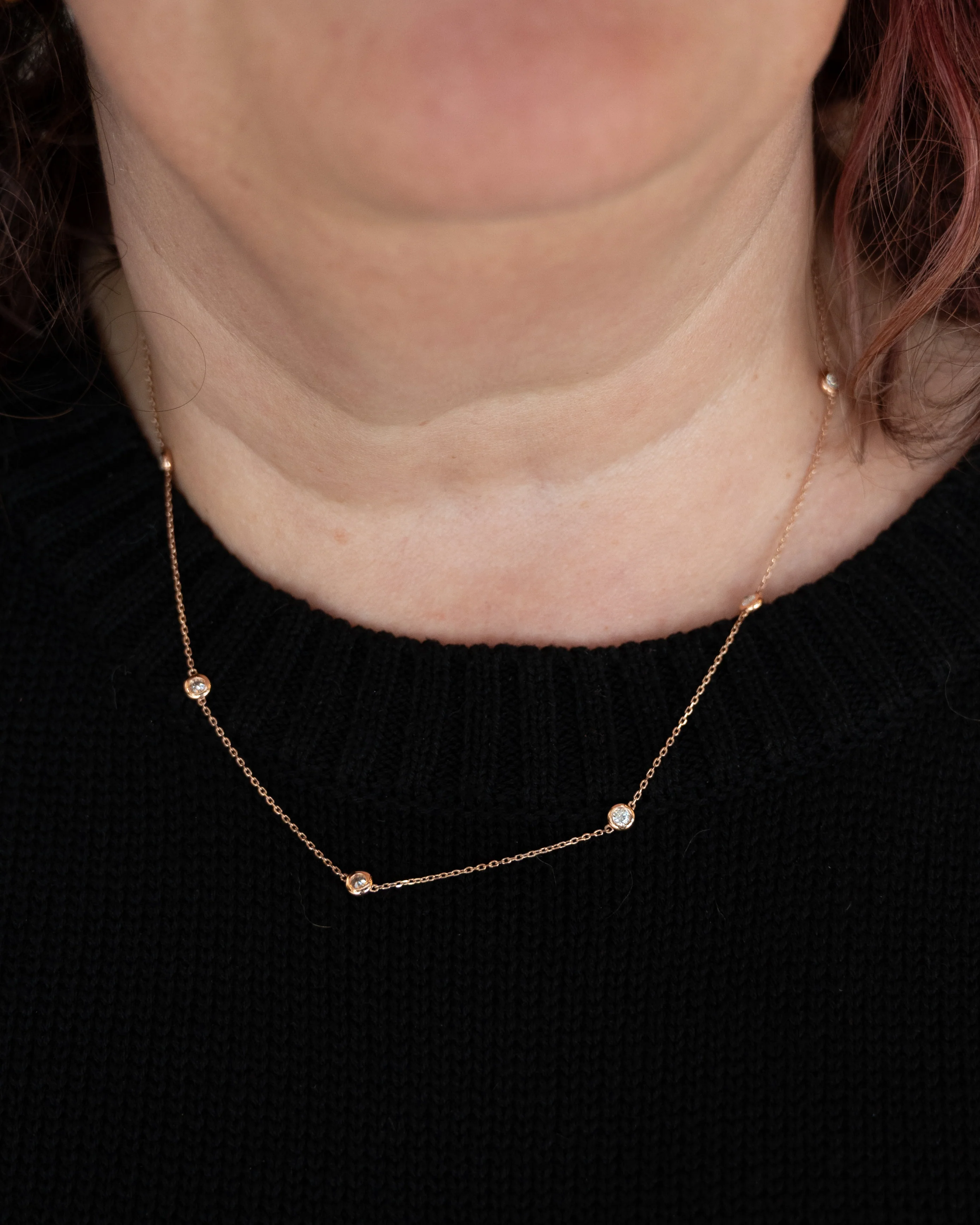 .77 Diamonds by the Yard Necklace 14k Rose Gold - Image 6