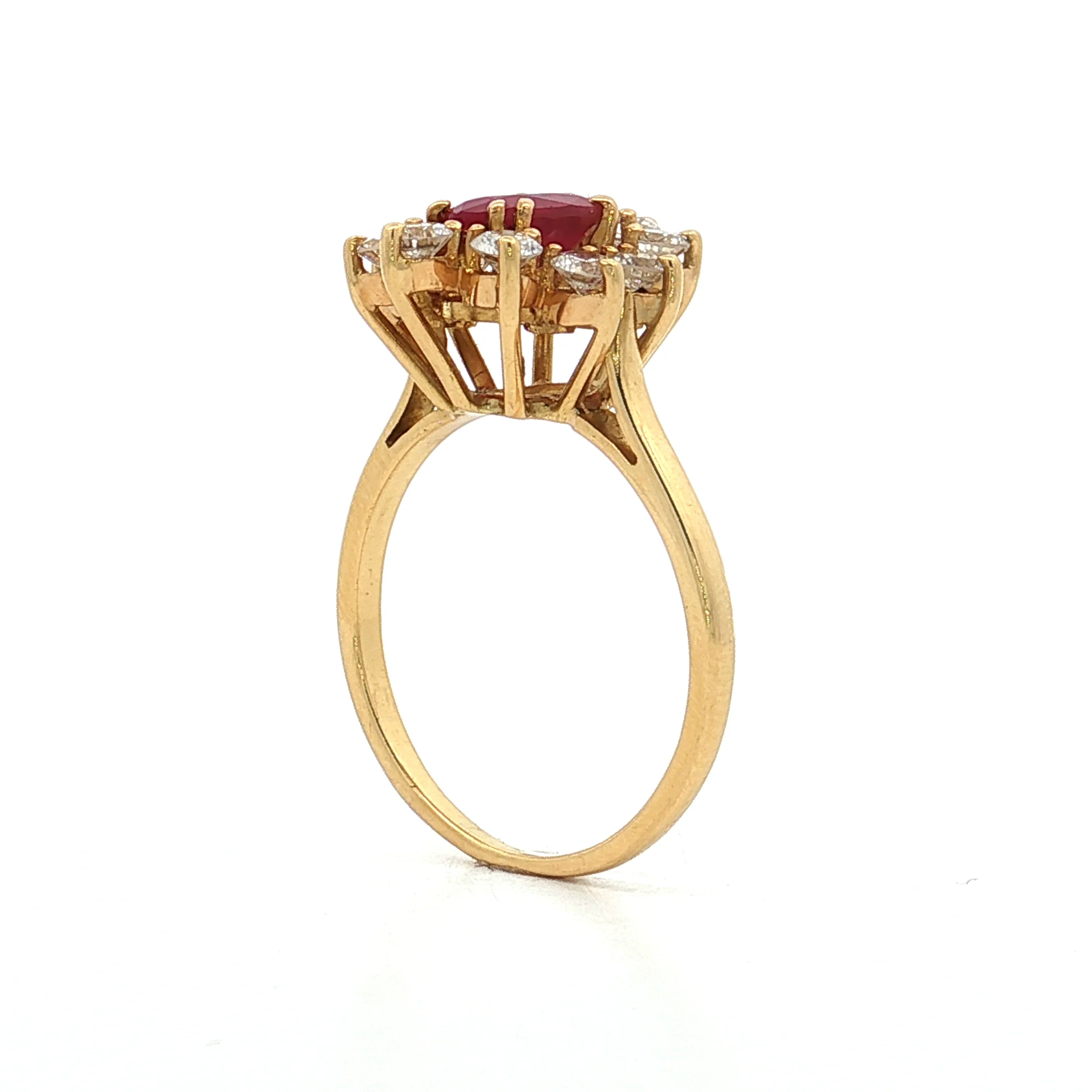 .77 GIA Burma Ruby & Diamond Halo Cocktail Ring 18k - Image 5