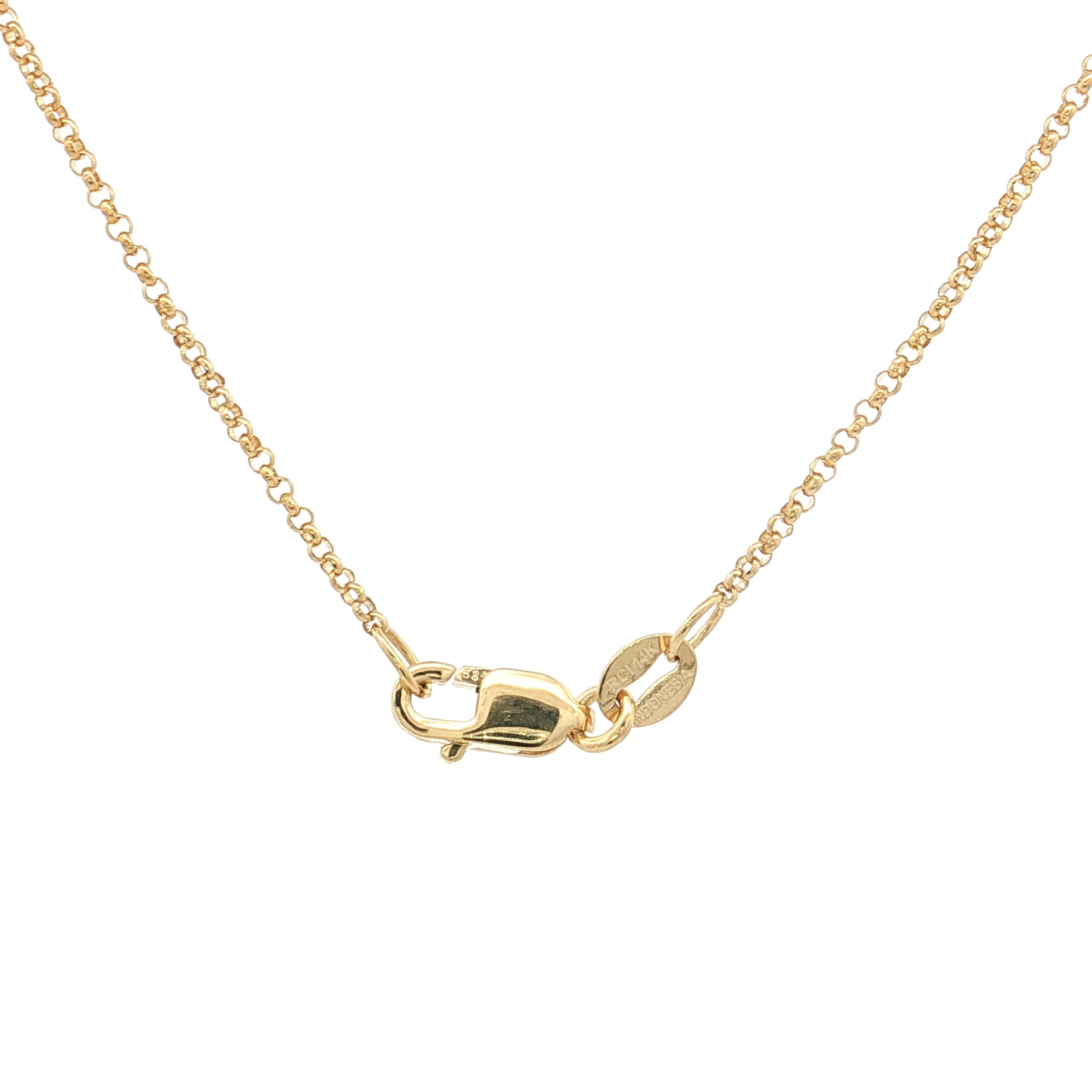 .78 Antique Diamond Crescent Moon Pendant Necklace 14k - Image 4