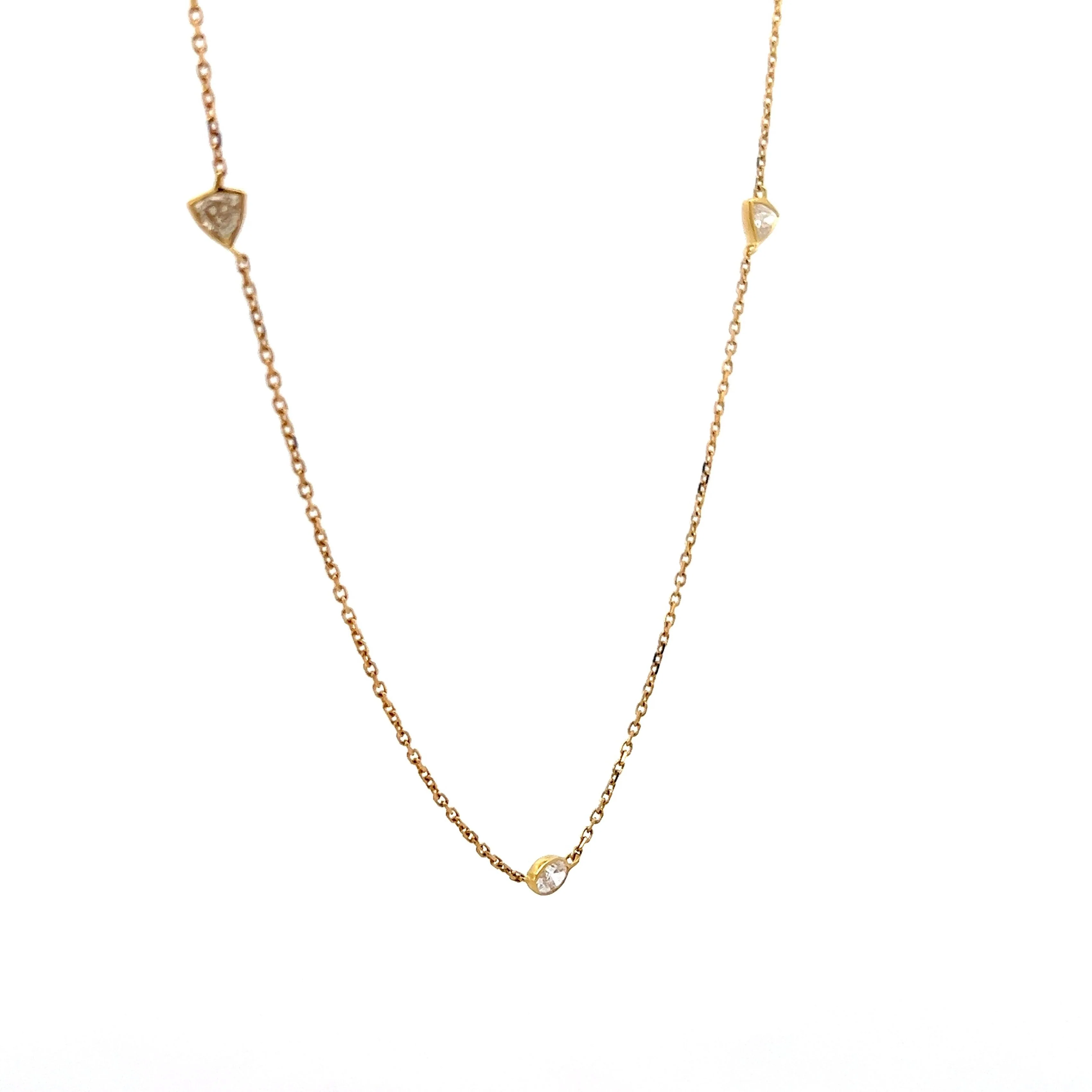 .78 Multi-Cut Diamond Station Necklace in 18k - Image 3