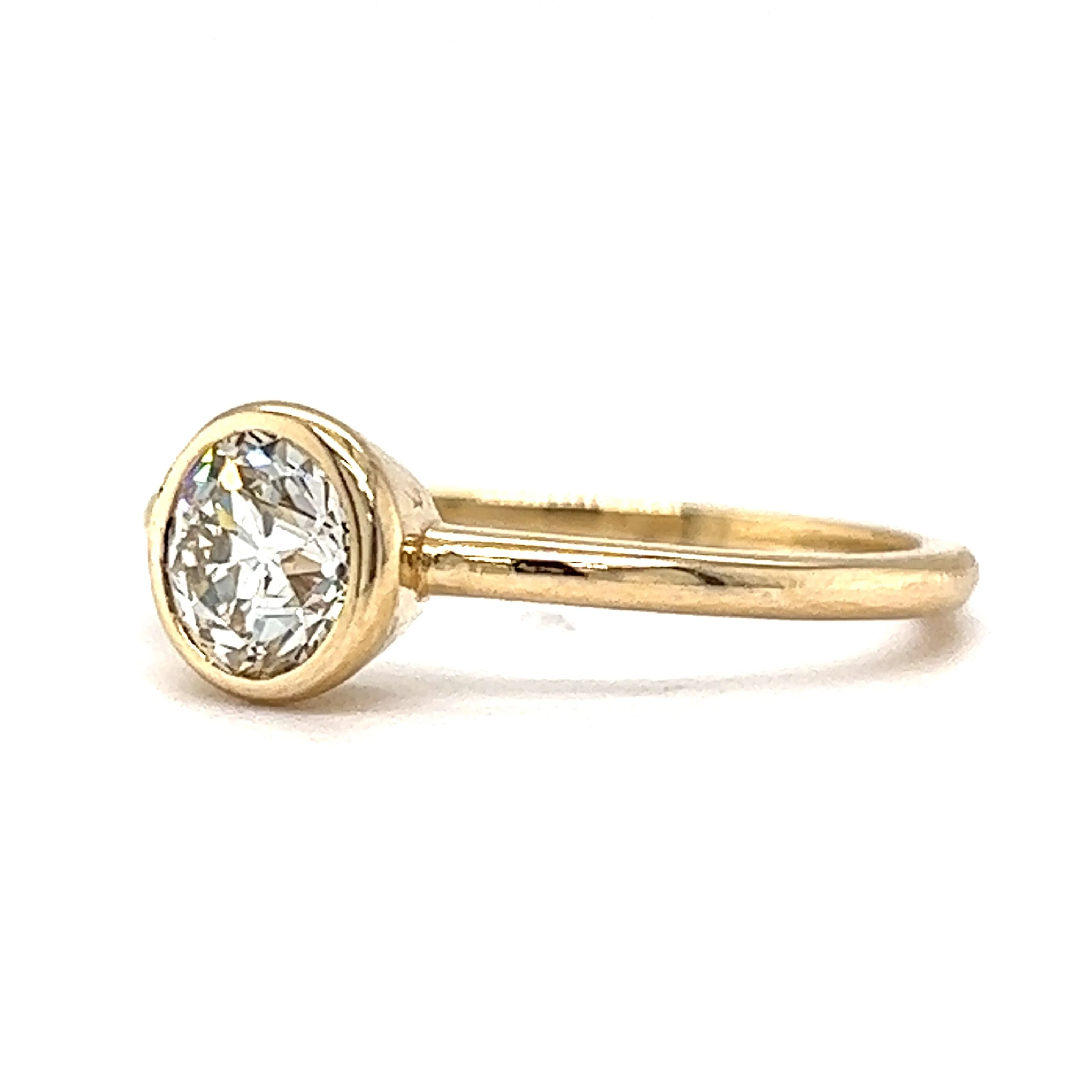 .78 Old European Cut Diamond Engagement Ring in 14k Yellow Gold - Image 2