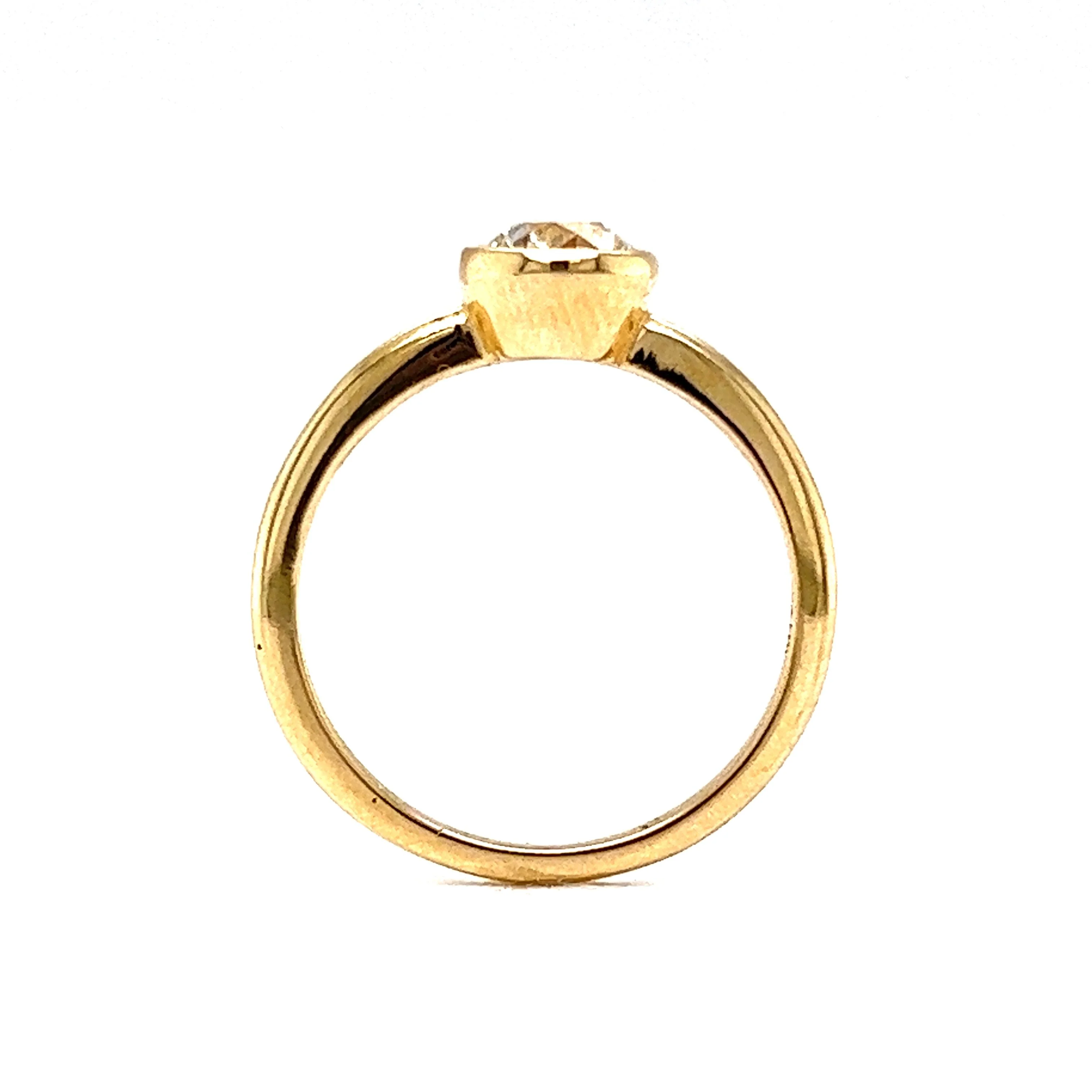 .78 Old European Cut Diamond Engagement Ring in 14k Yellow Gold - Image 4