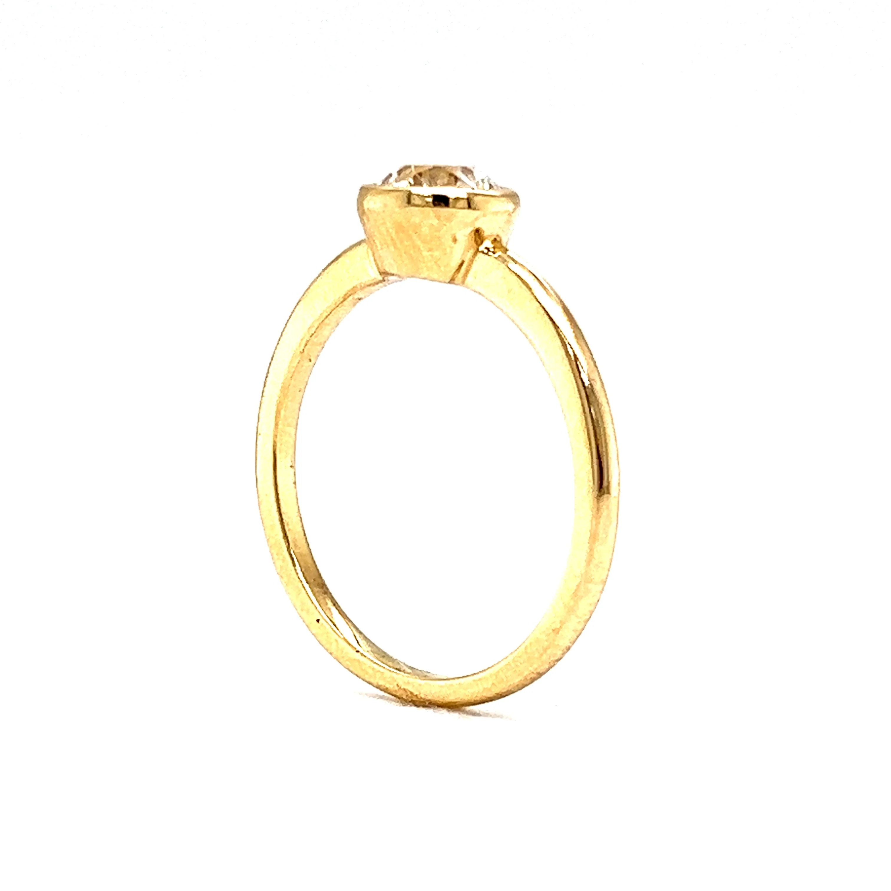.78 Old European Cut Diamond Engagement Ring in 14k Yellow Gold - Image 5