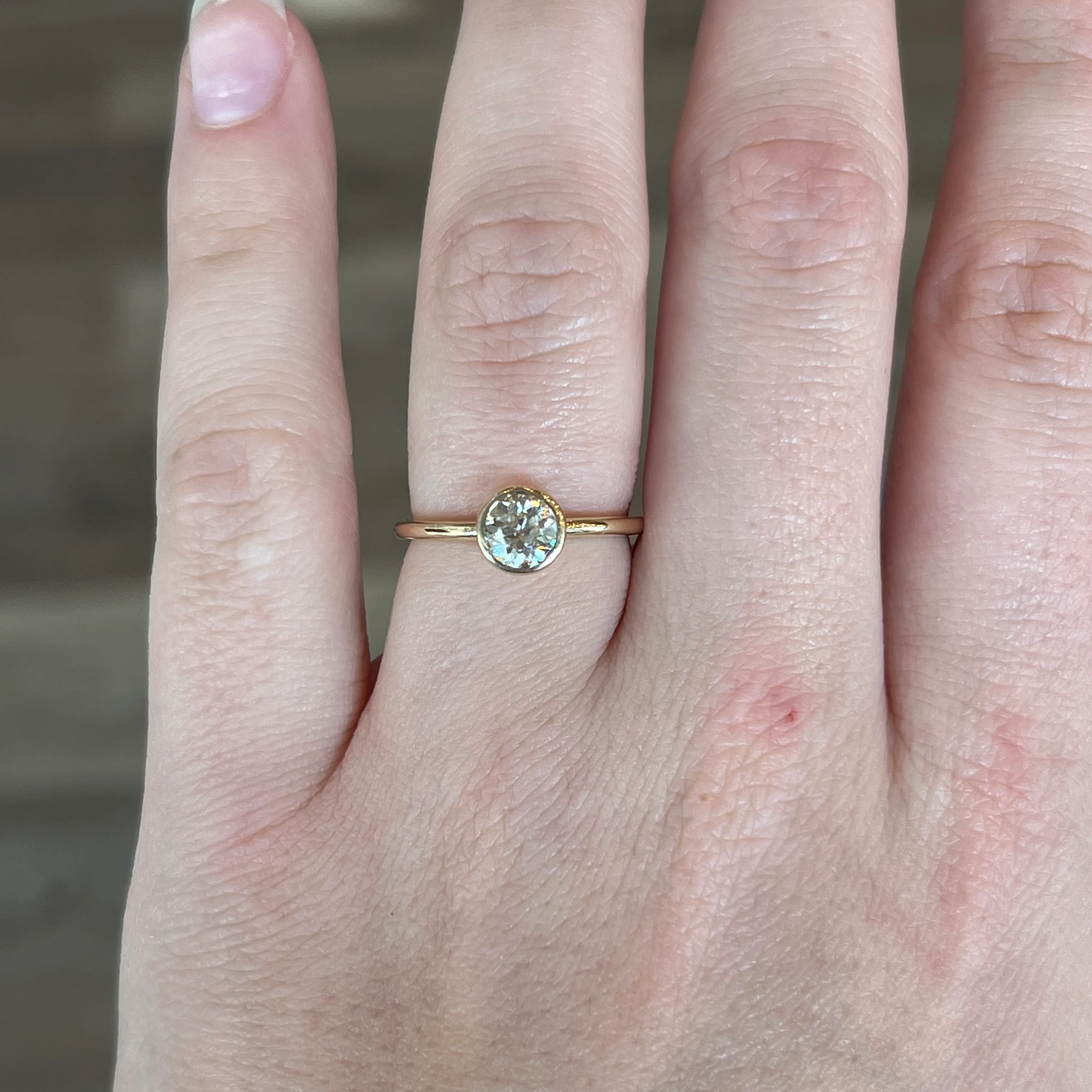 .78 Old European Cut Diamond Engagement Ring in 14k Yellow Gold - Image 6