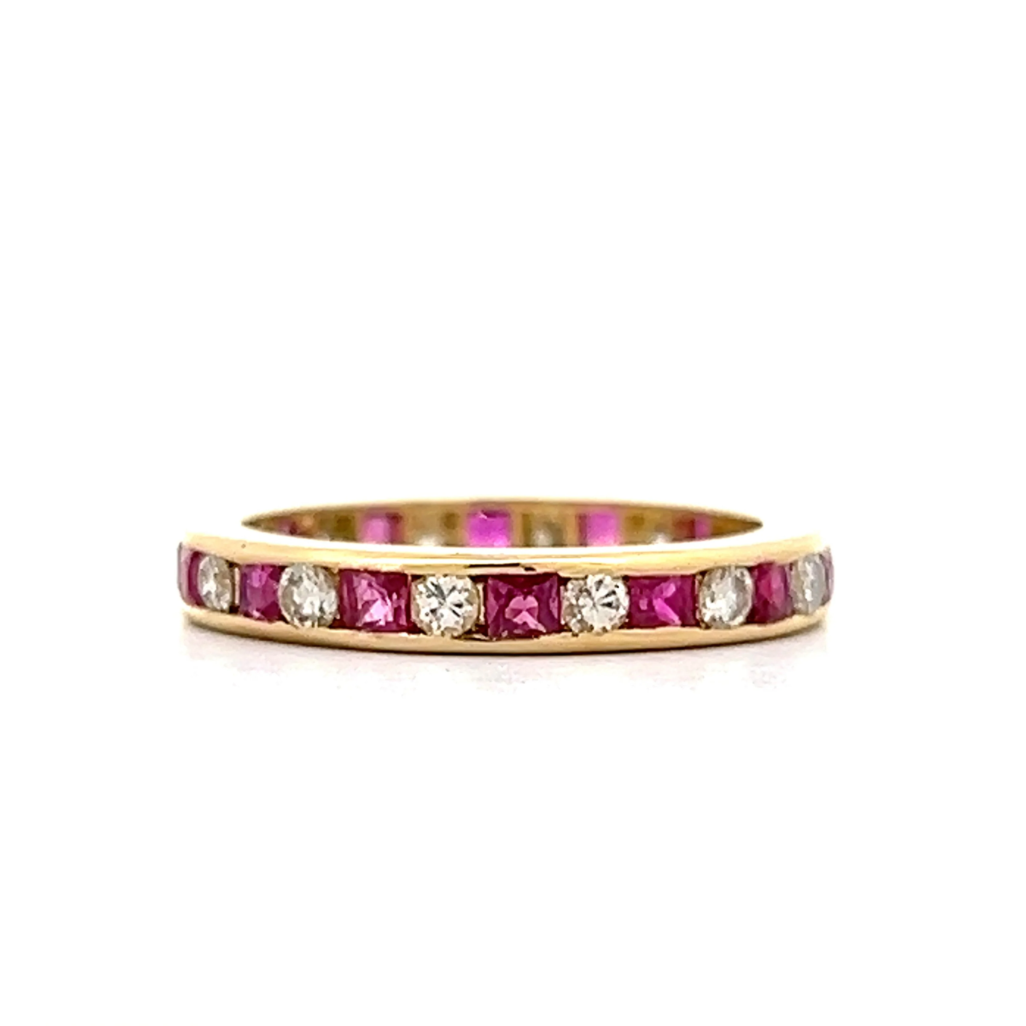 .78 Ruby & Diamond Eternity Wedding Band in 18k - Image 2