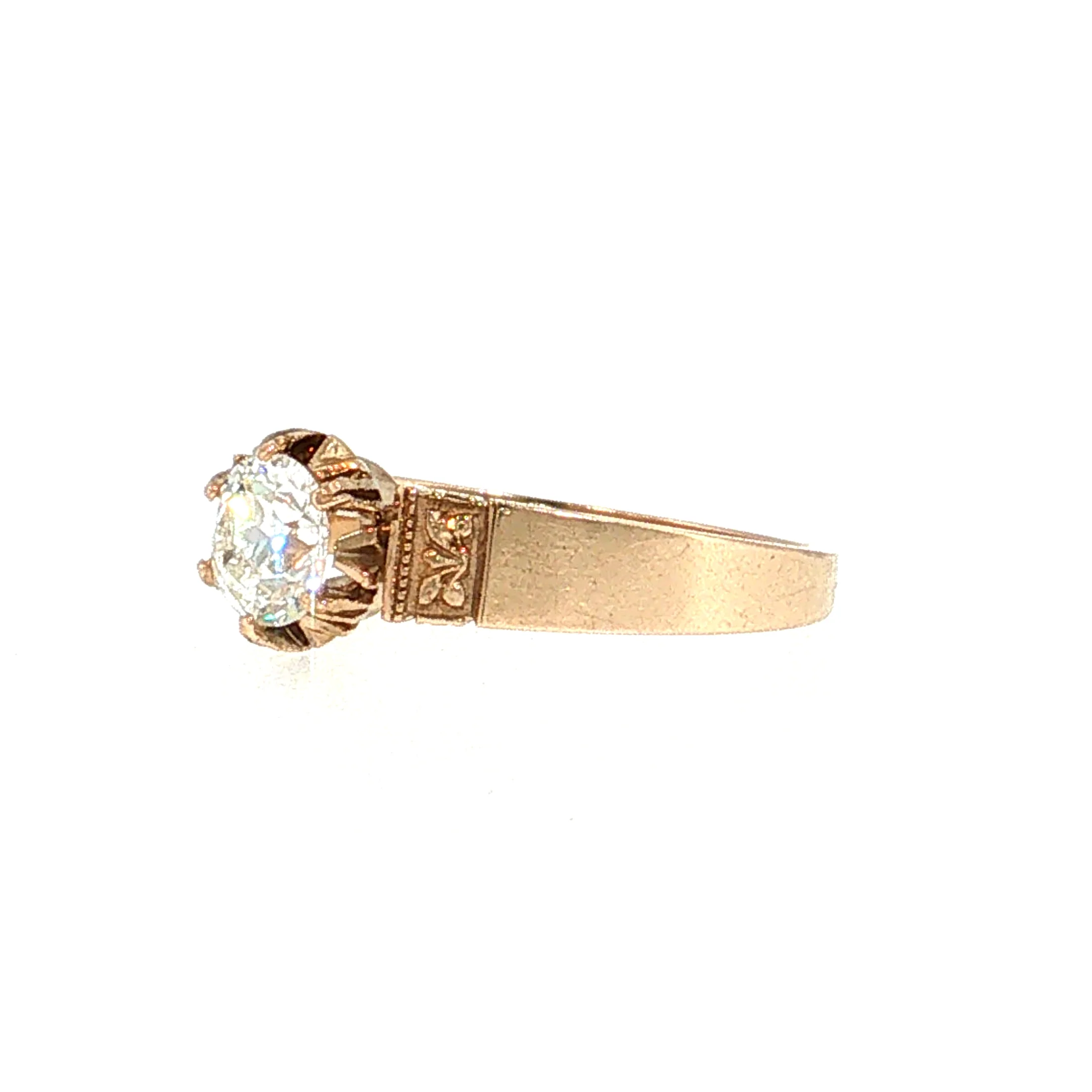 .79 Victorian Diamond Solitaire Engagement Ring 14k - Image 2