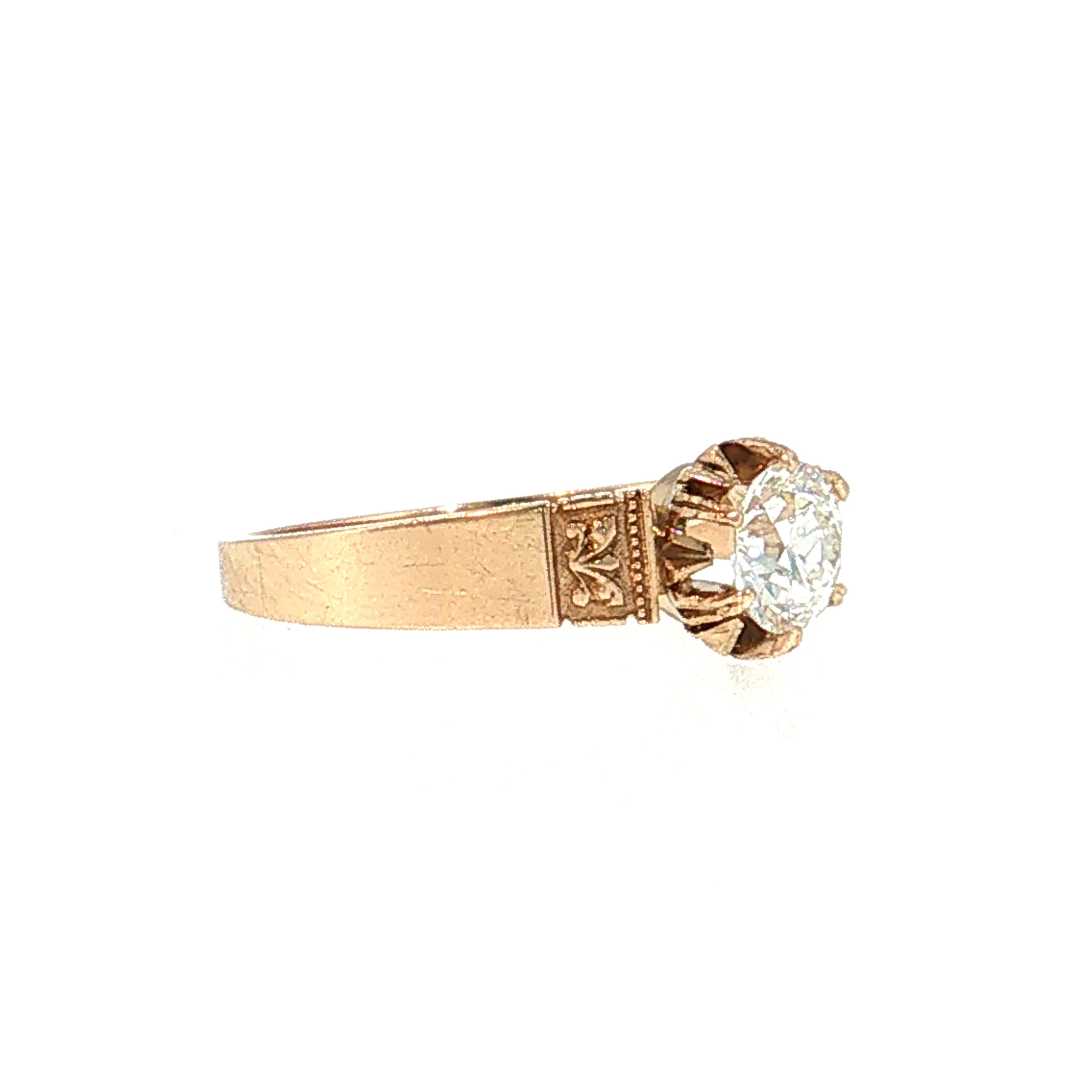 .79 Victorian Diamond Solitaire Engagement Ring 14k - Image 3
