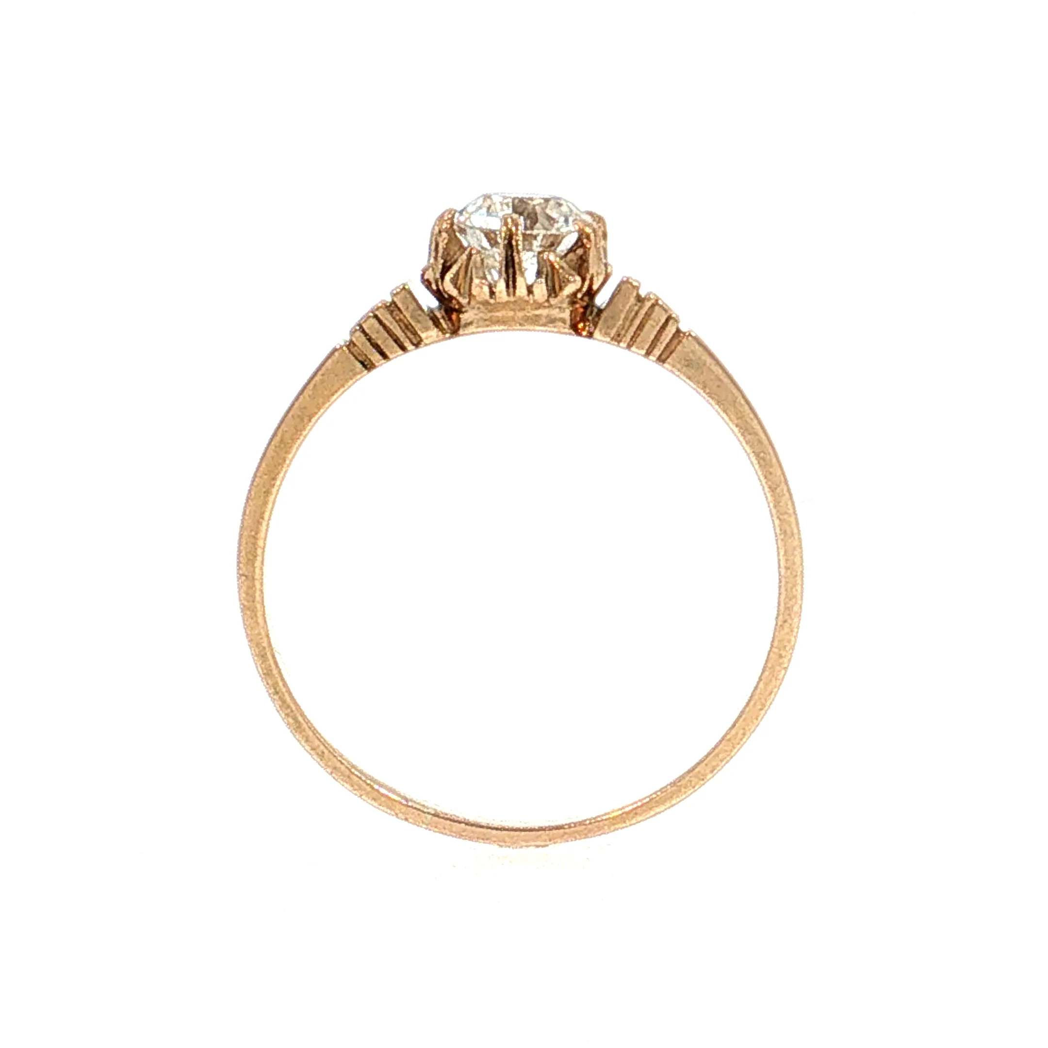 .79 Victorian Diamond Solitaire Engagement Ring 14k - Image 4