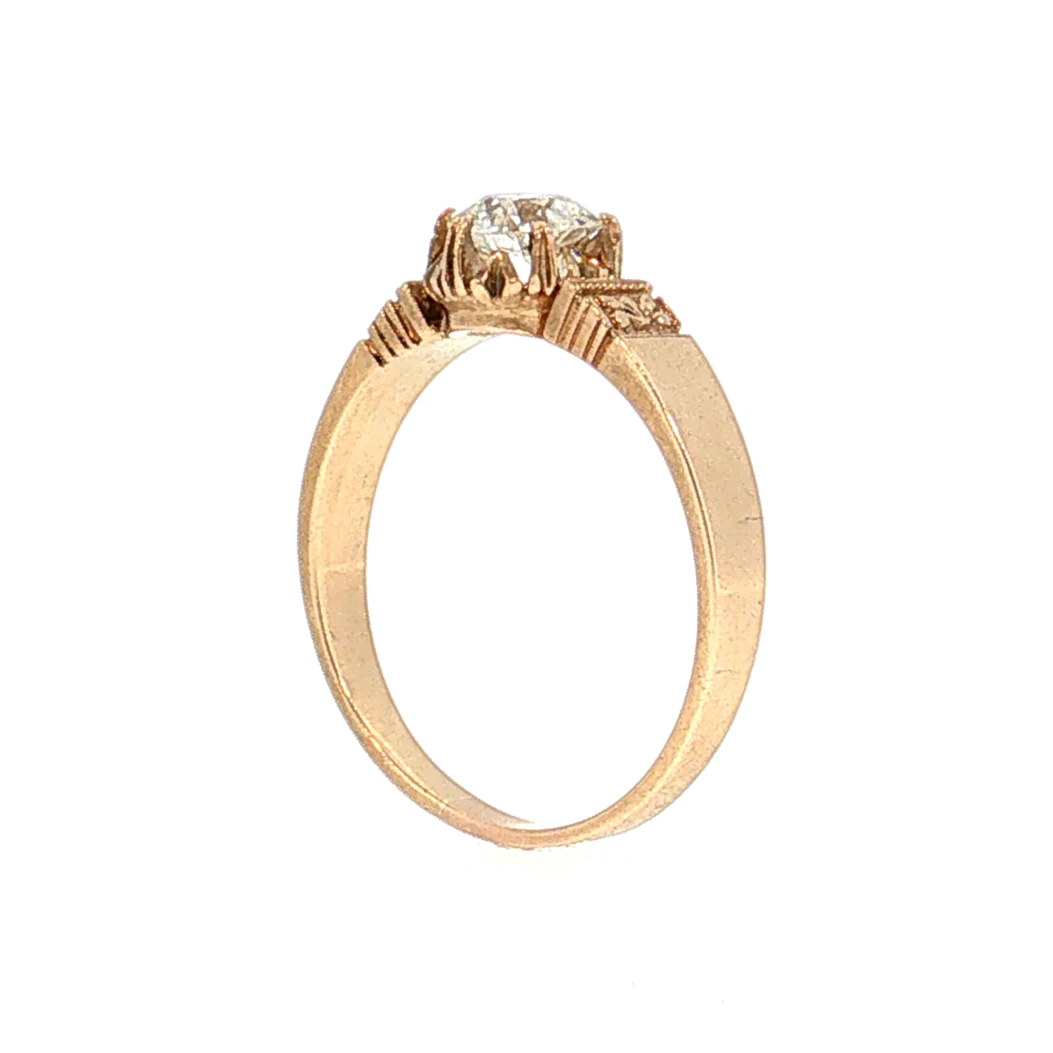 .79 Victorian Diamond Solitaire Engagement Ring 14k - Image 5