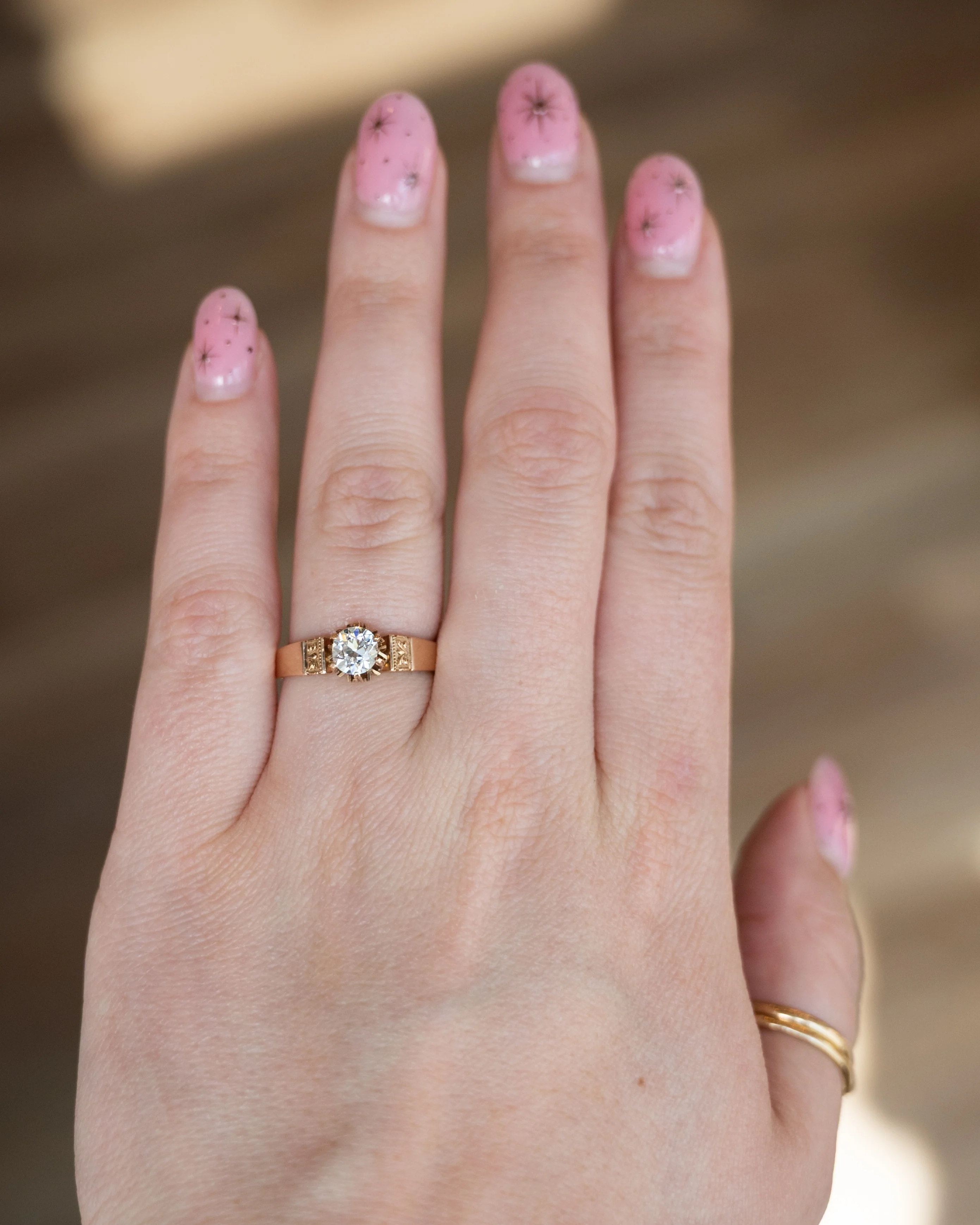 .79 Victorian Diamond Solitaire Engagement Ring 14k - Image 7