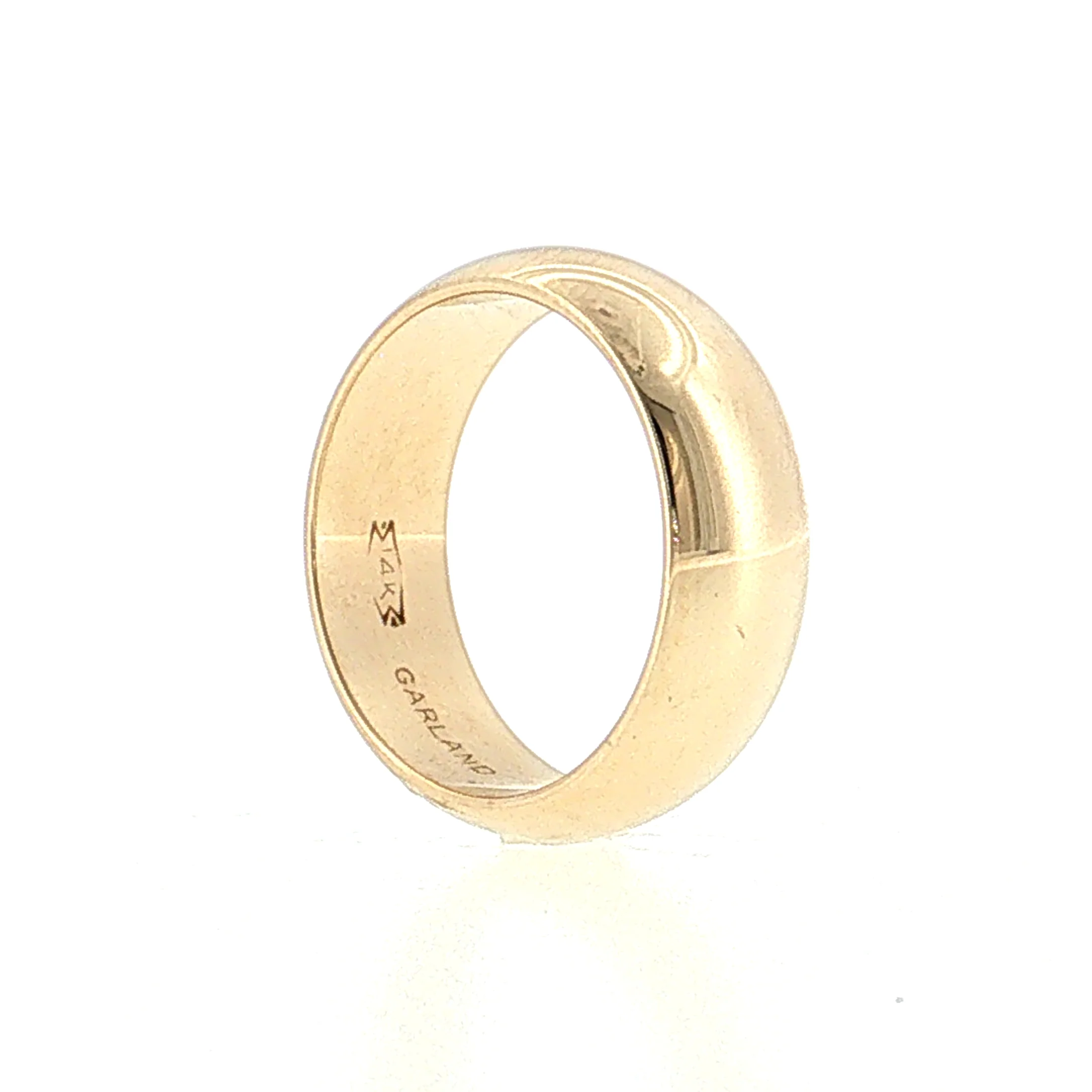 7mm Half Round Wedding Band 14k Yellow Gold - Image 5