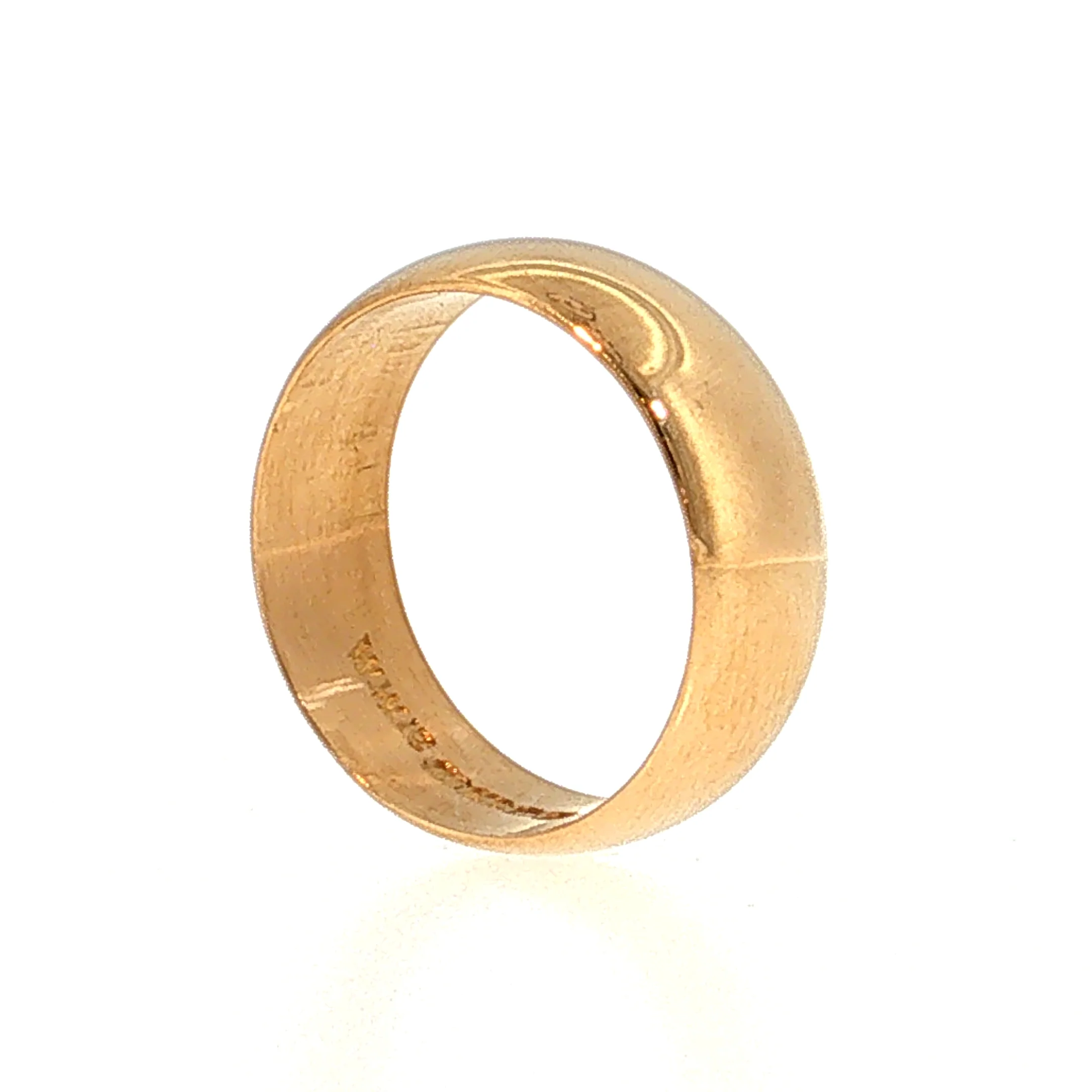 7mm Half Round Wedding Band 22k Yellow Gold - Image 5