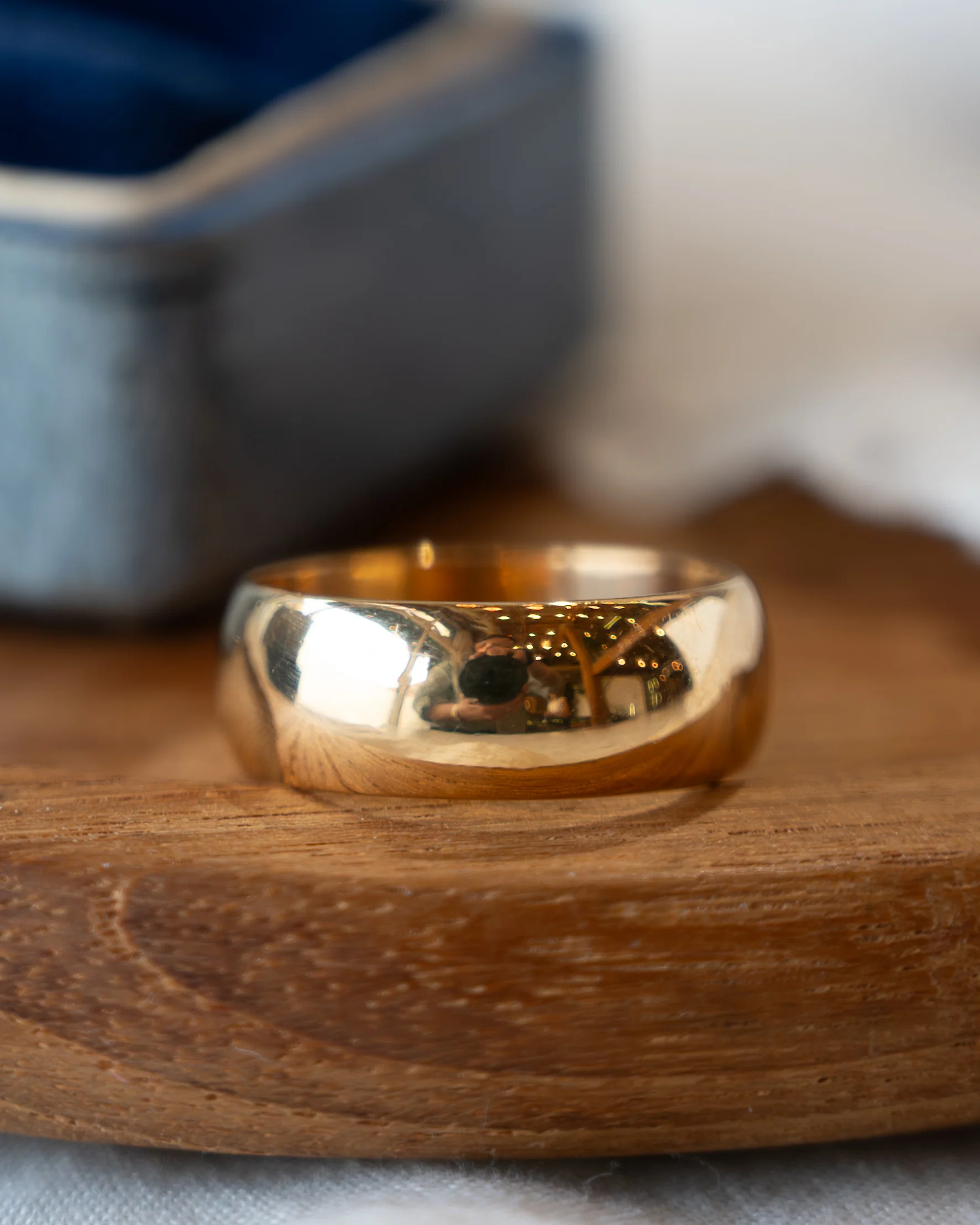 7mm Half Round Wedding Band 22k Yellow Gold - Image 6