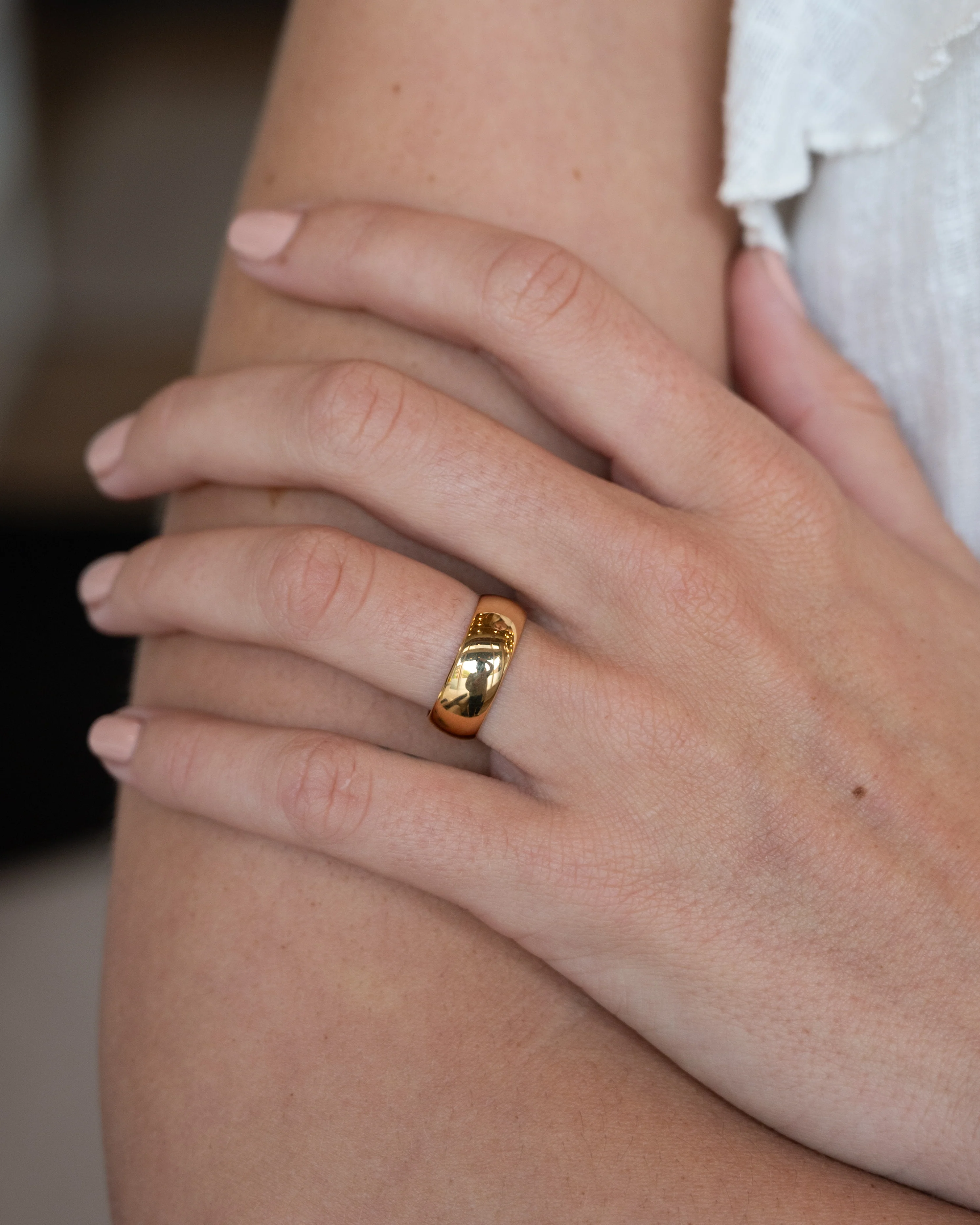 7mm Half Round Wedding Band 22k Yellow Gold - Image 7
