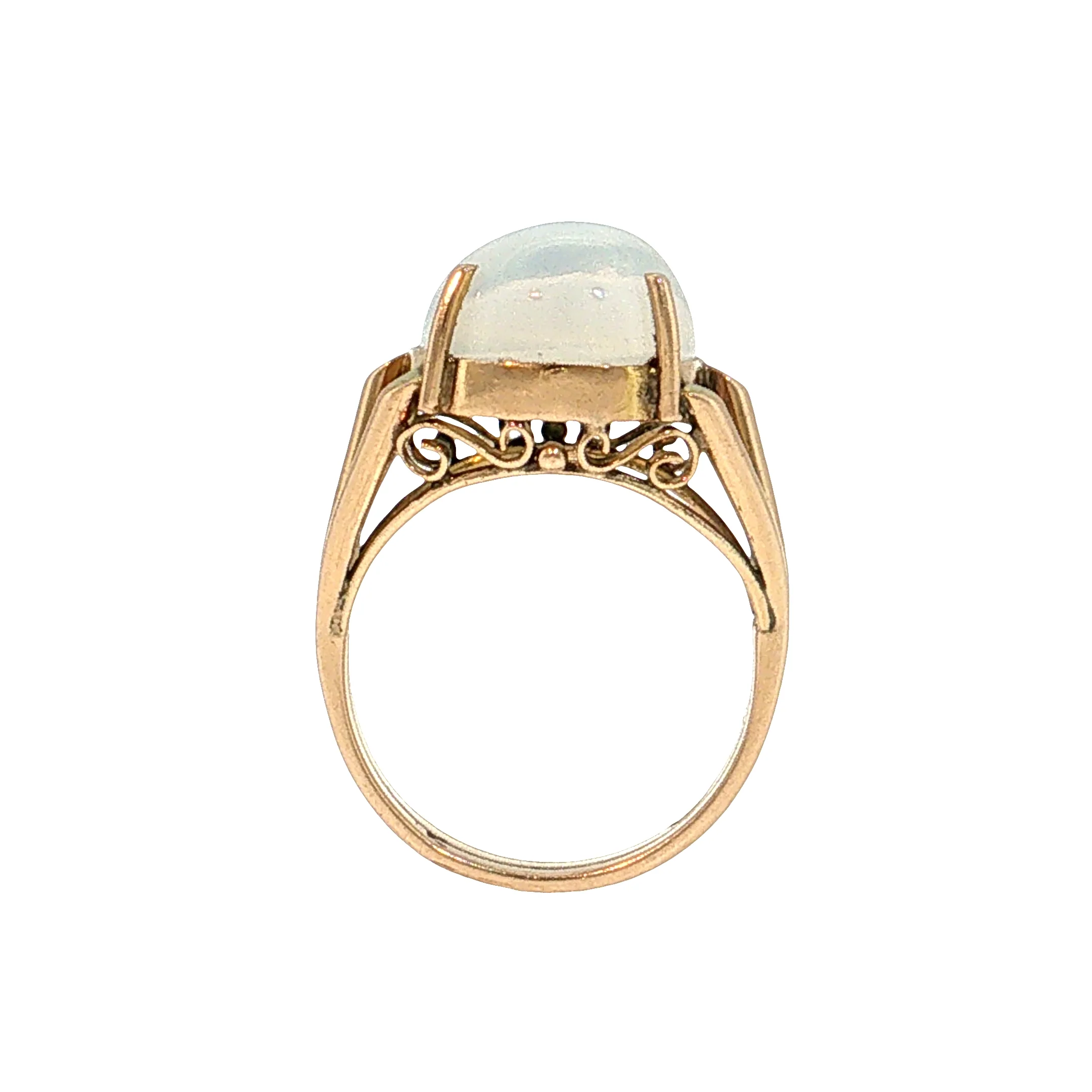 8.05 Moonstone Cocktail Ring 14k Yellow Gold - Image 4