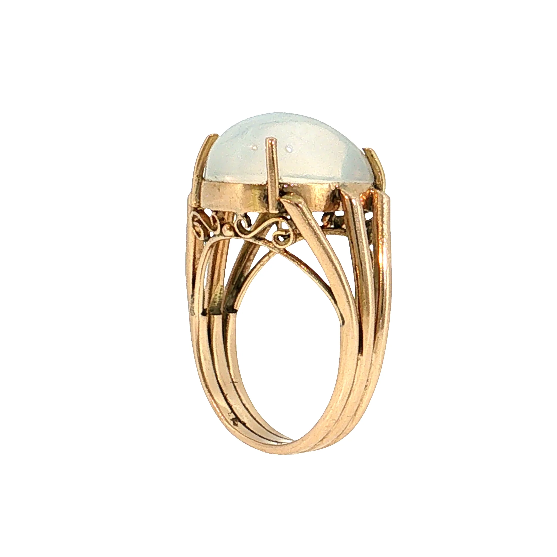 8.05 Moonstone Cocktail Ring 14k Yellow Gold - Image 5