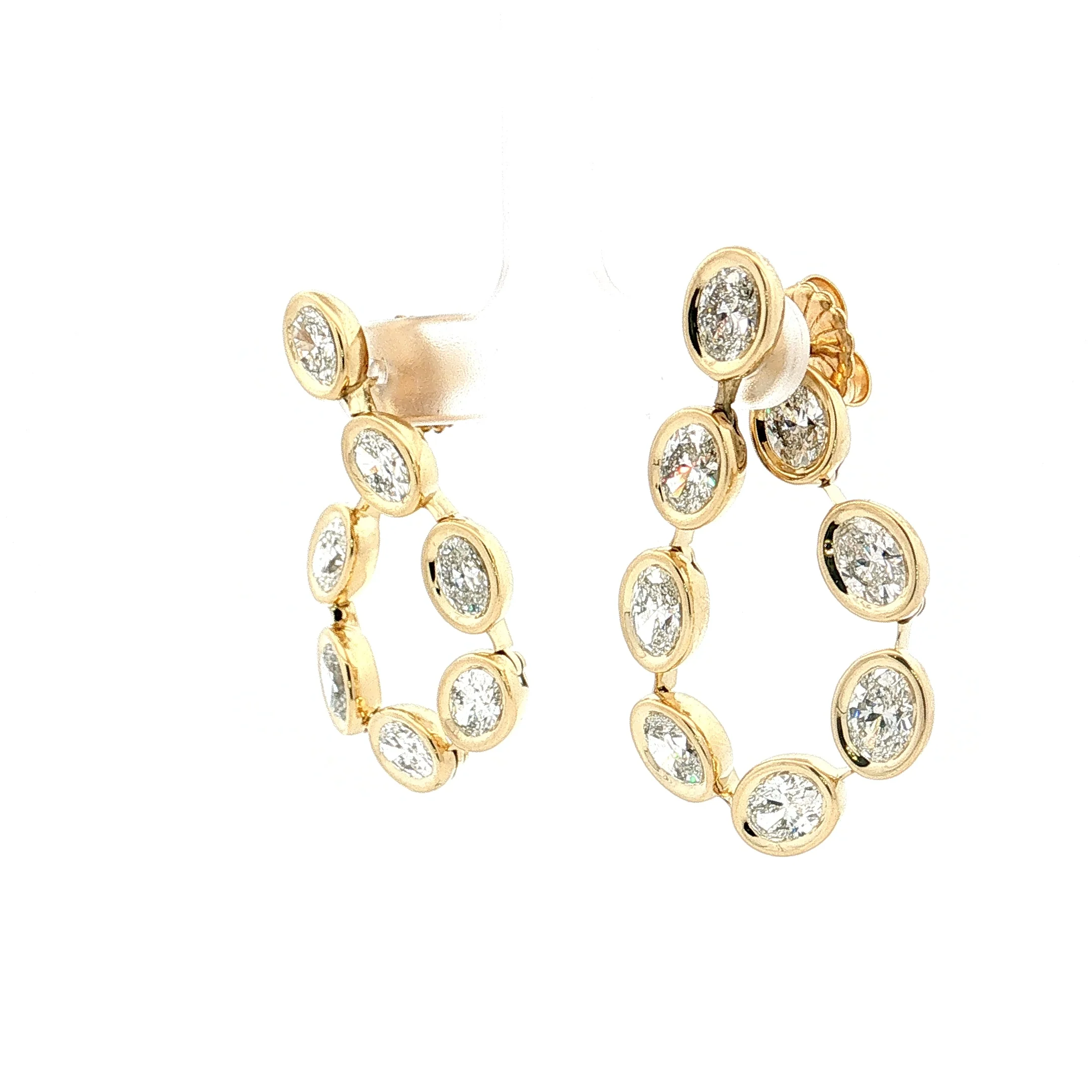 8.08 Oval Diamond Convertible Drop Earrings 18k - Image 2