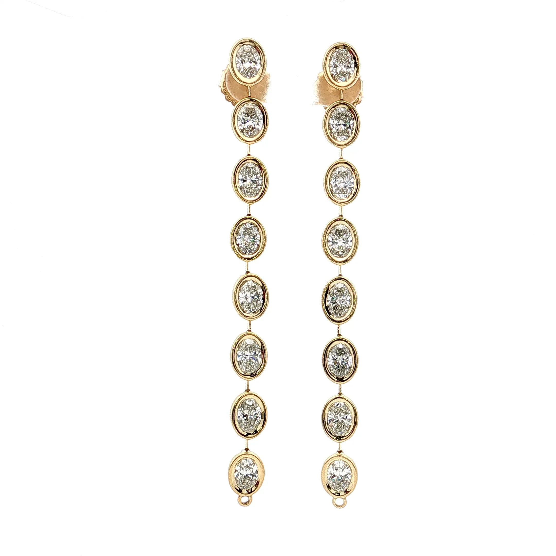 8.08 Oval Diamond Convertible Drop Earrings 18k - Image 4
