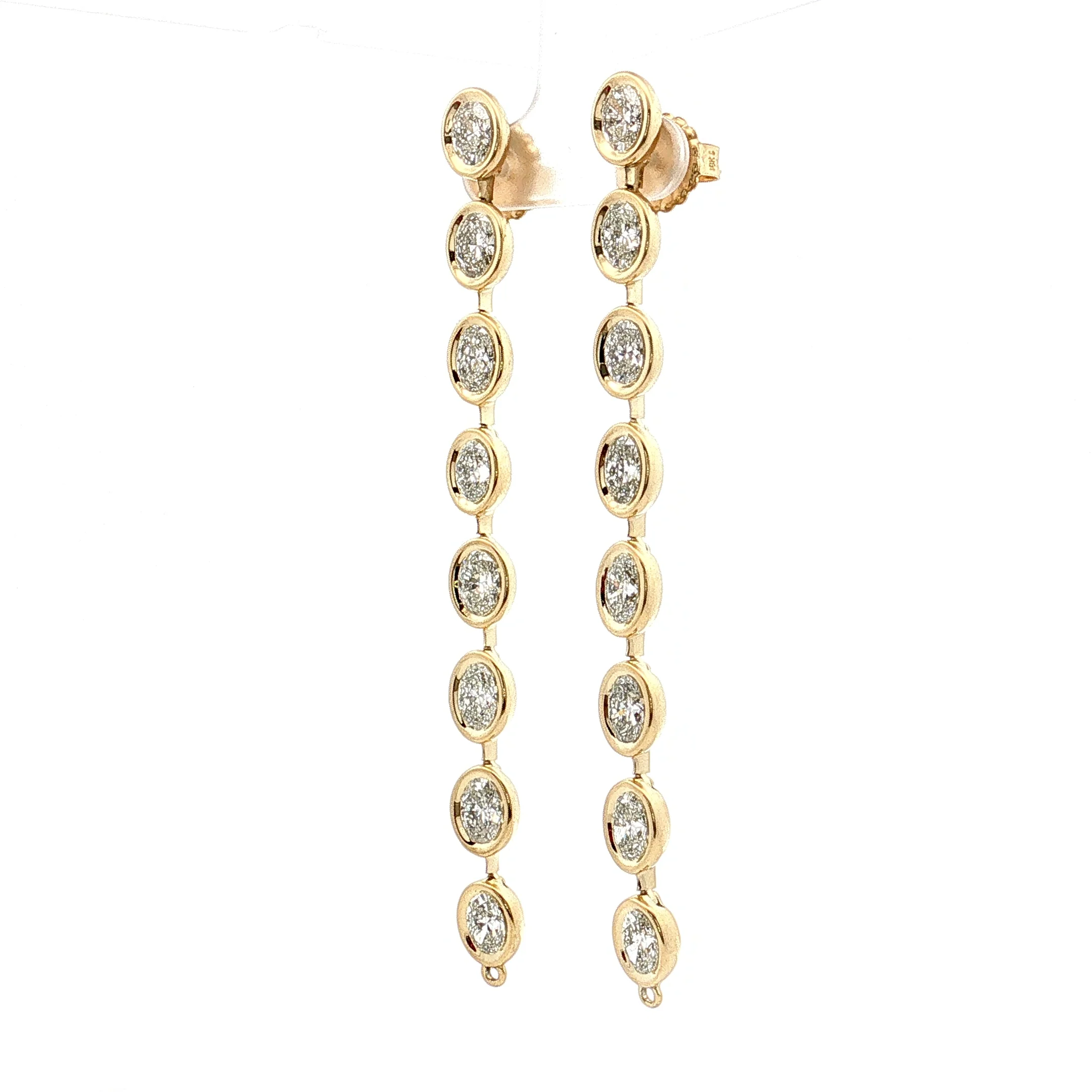 8.08 Oval Diamond Convertible Drop Earrings 18k - Image 5